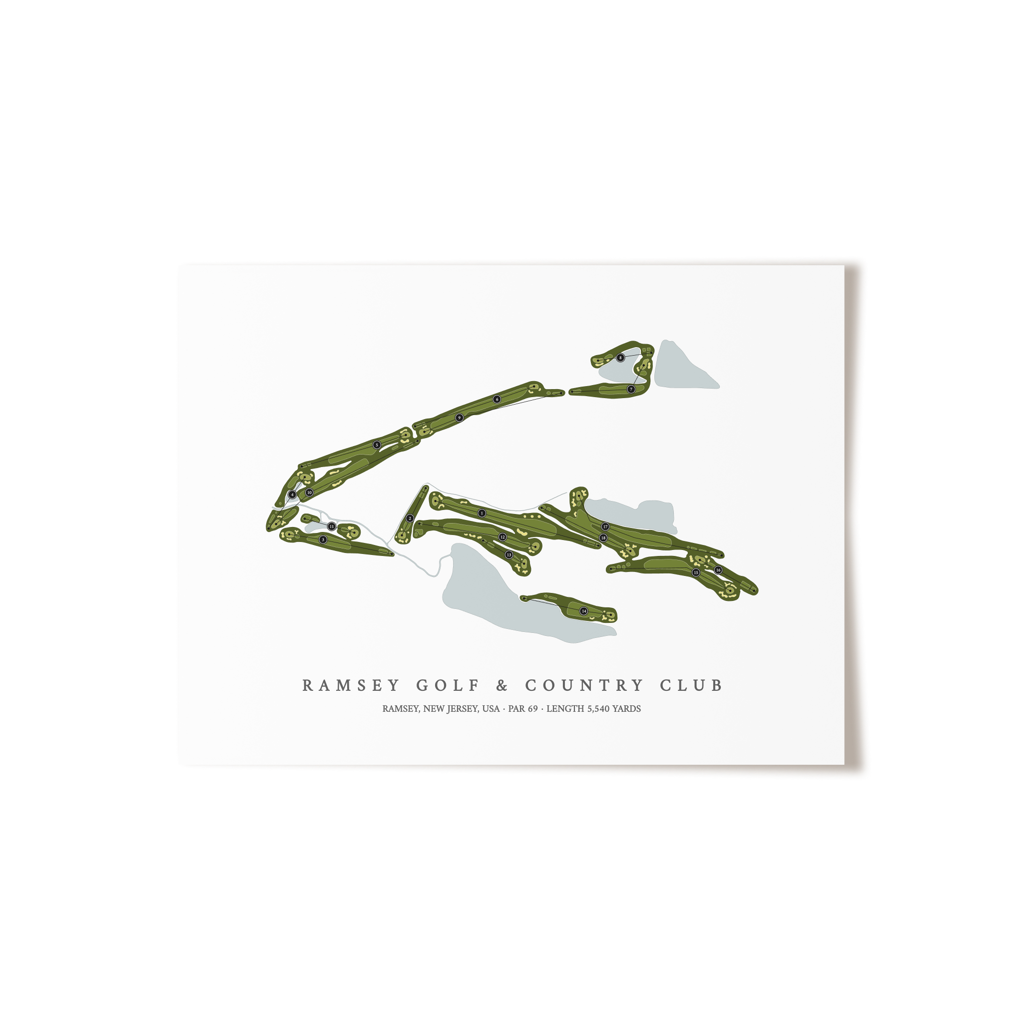 Ramsey Golf & Country Club | Golf Course Map | Unframed 