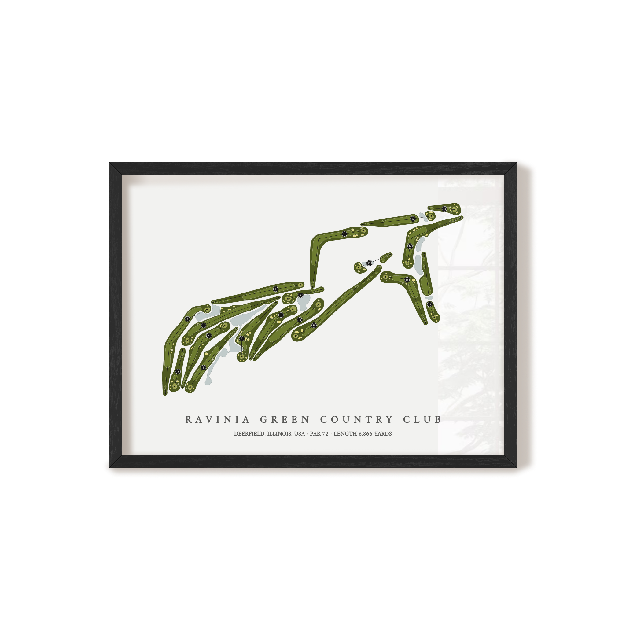 Ravinia Green Country Club | Golf Course Map | Black Frame 