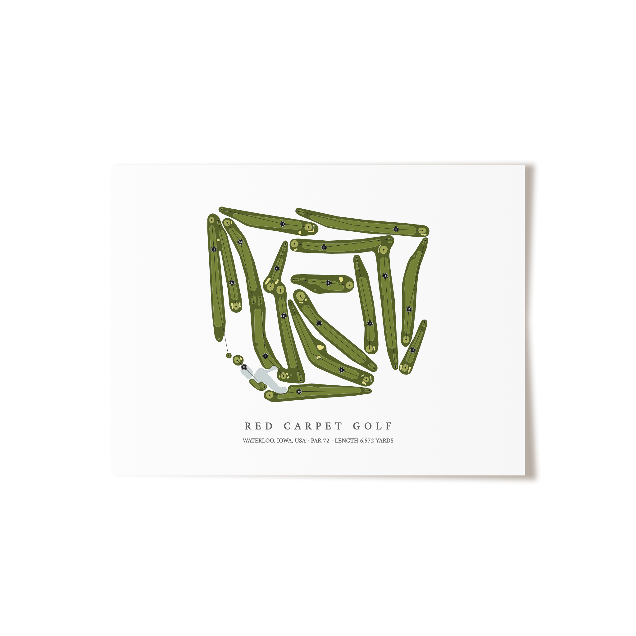 Red Carpet Golf | Golf Course Map | Unframed