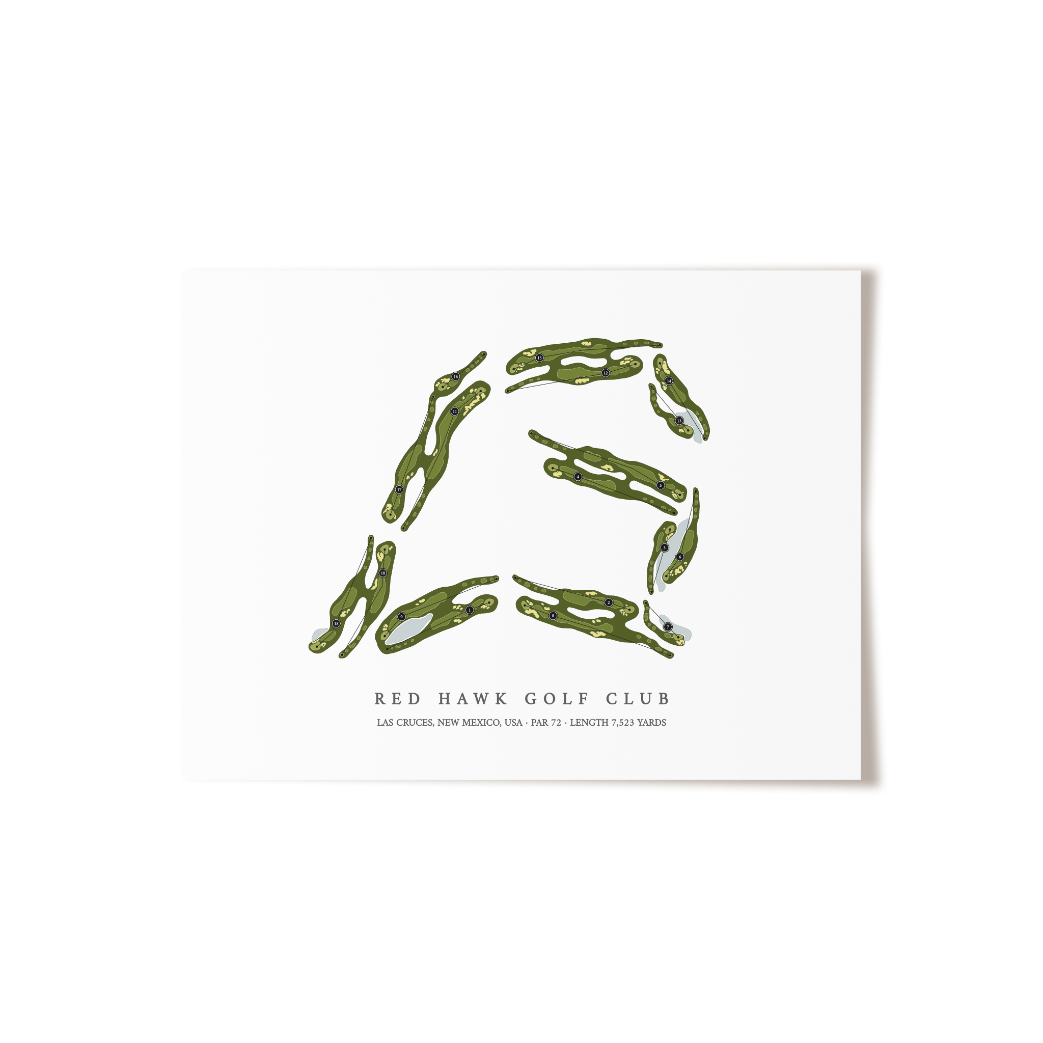 Red Hawk Golf Club | Golf Course Map | Unframed 