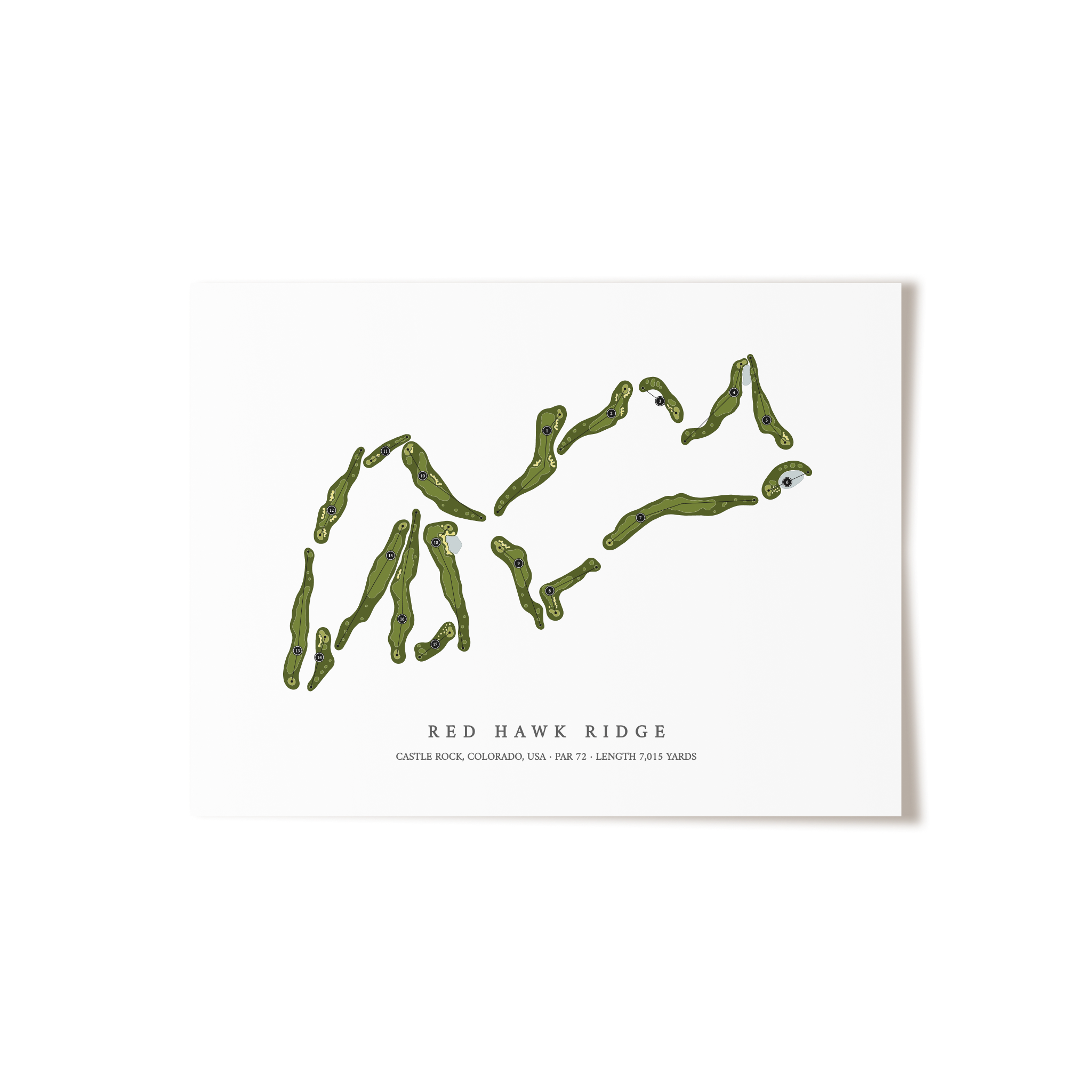 Red Hawk Ridge | Golf Course Map | Unframed 
