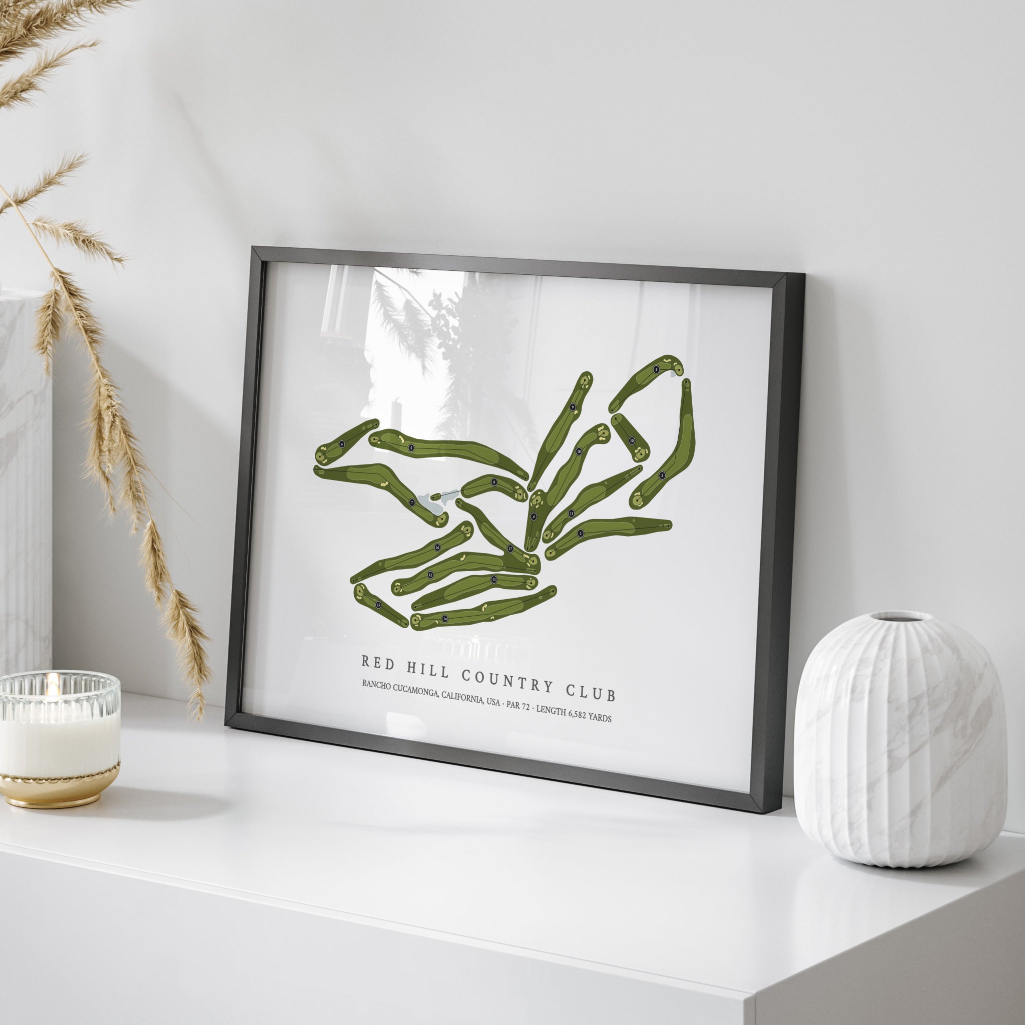 Red Hill Country Club | Golf Course Print | On Table