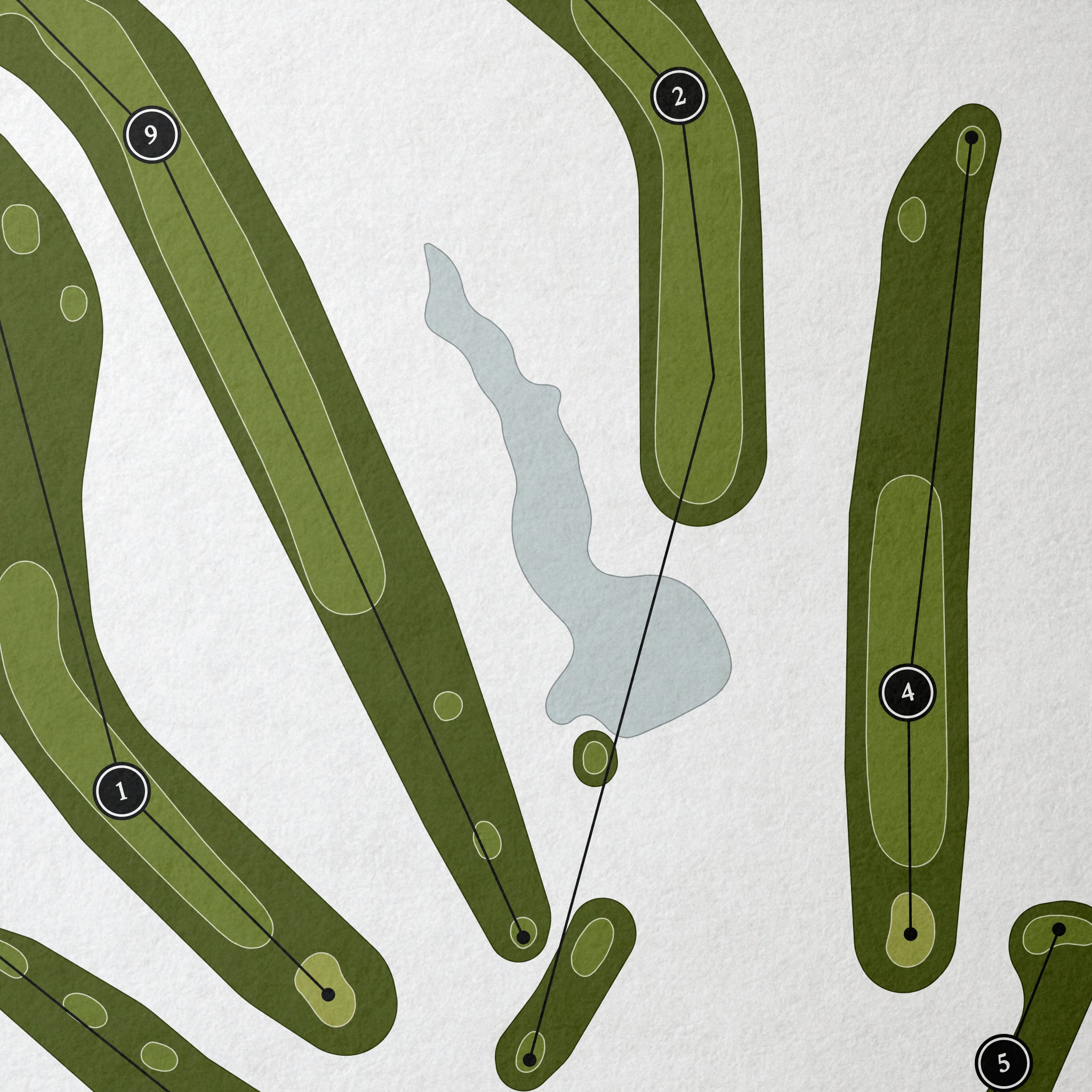 Red Oak Country Club | Golf Course Map | Close Up 