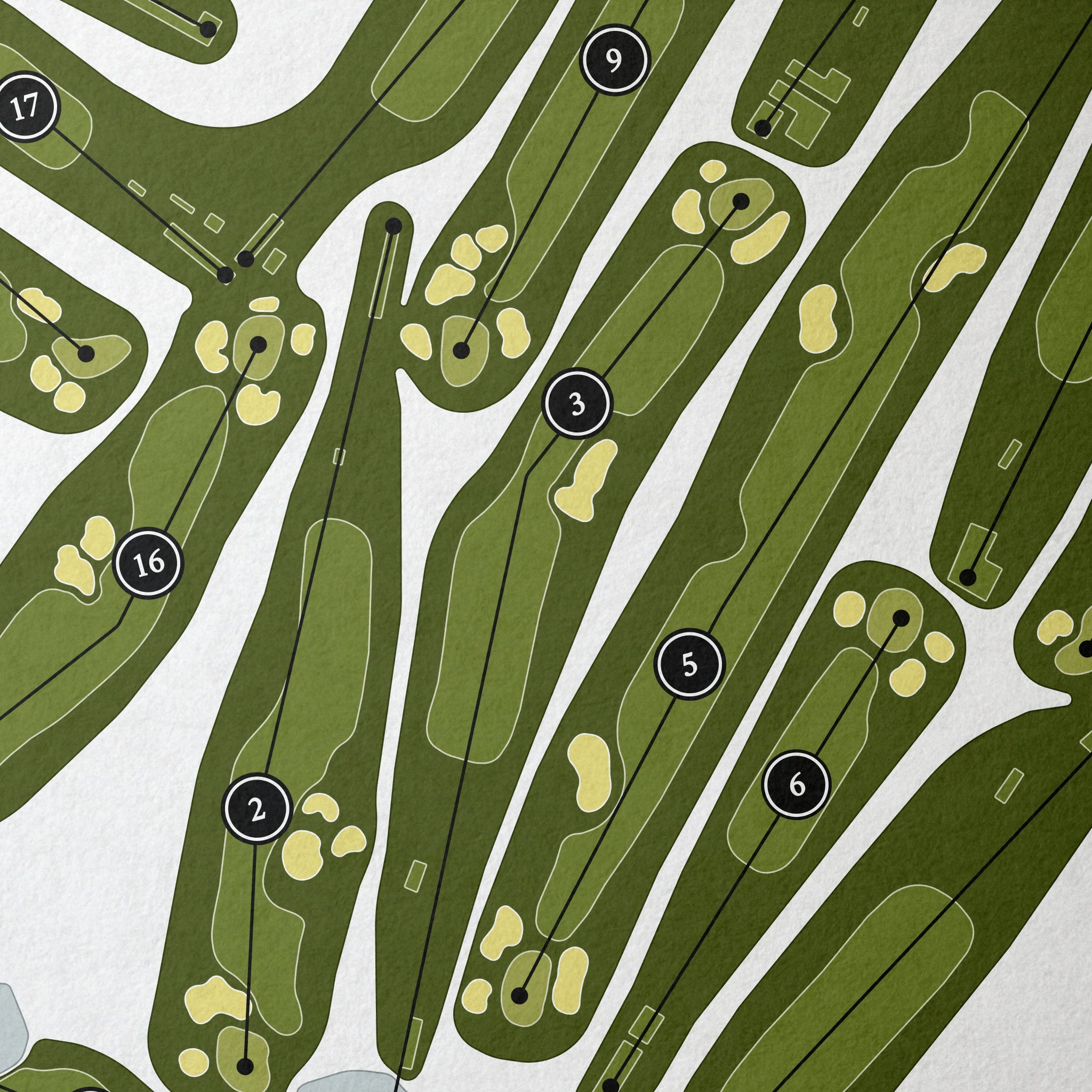 Red Run Golf Club | Golf Course Print | Close Up 