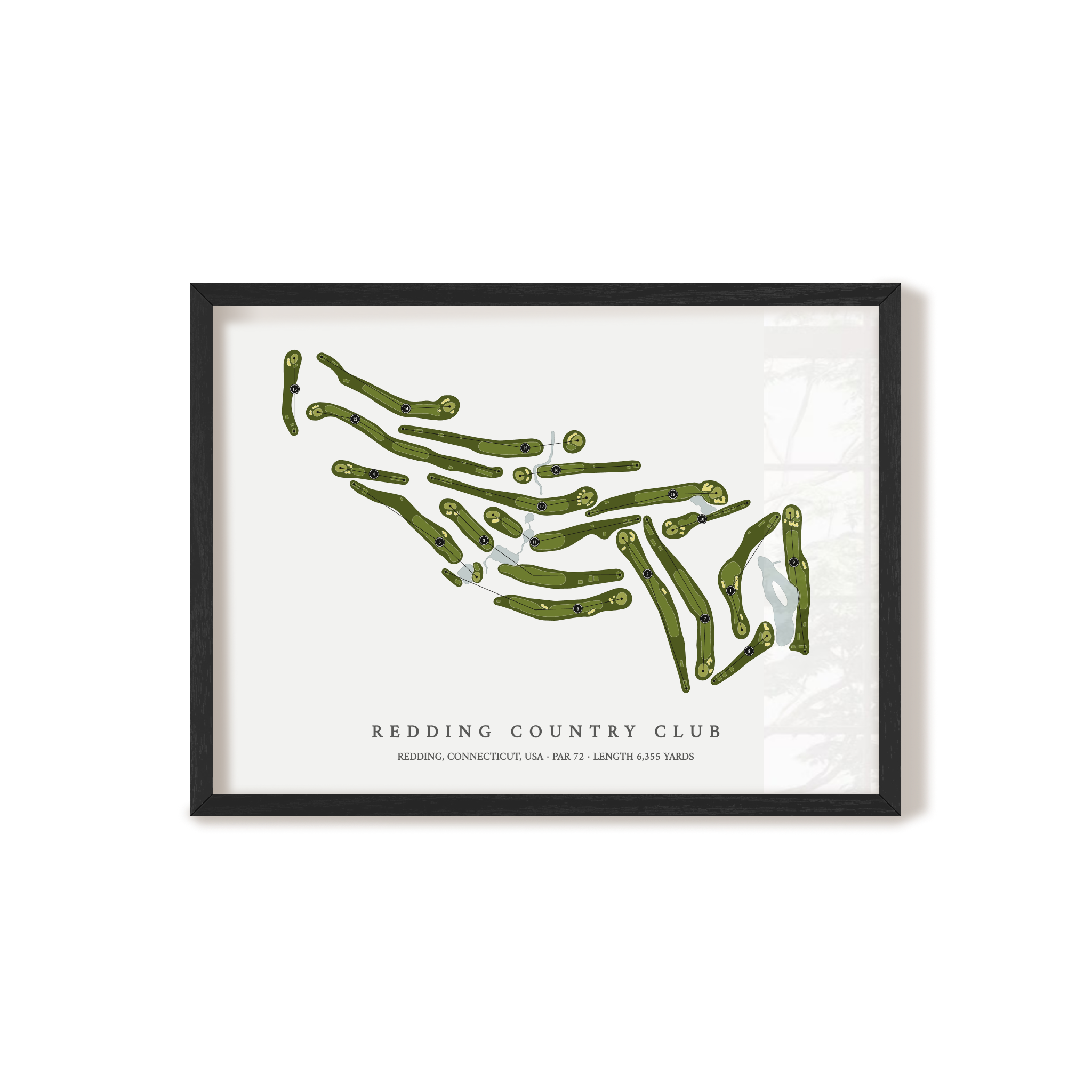 Redding Country Club | Golf Course Print | Black Frame