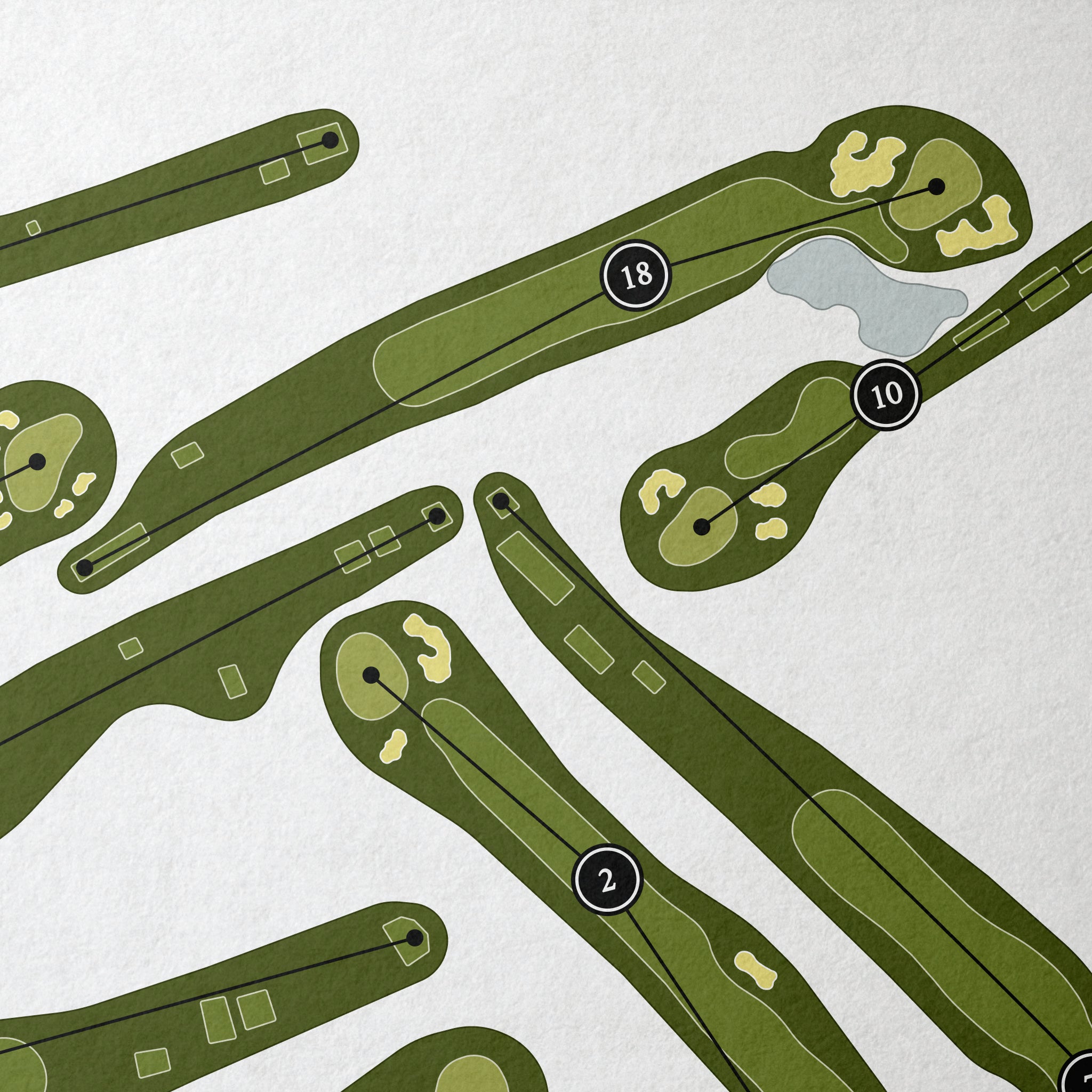 Redding Country Club | Golf Course Print | Close Up