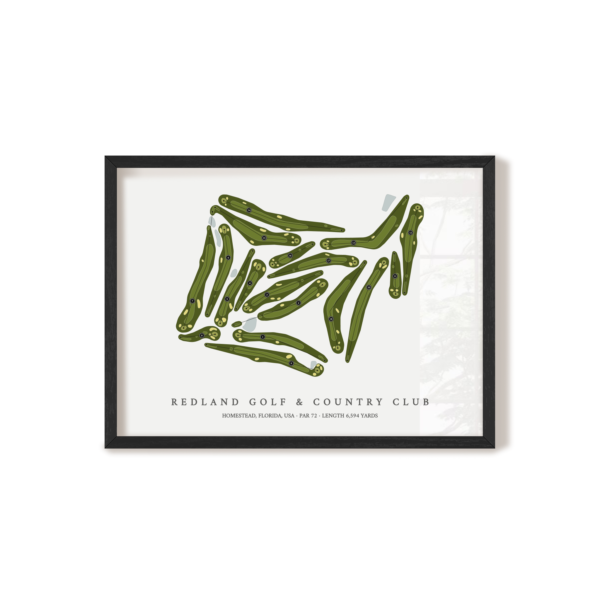 Redland Golf & Country Club | Golf Course Map | Black Frame 