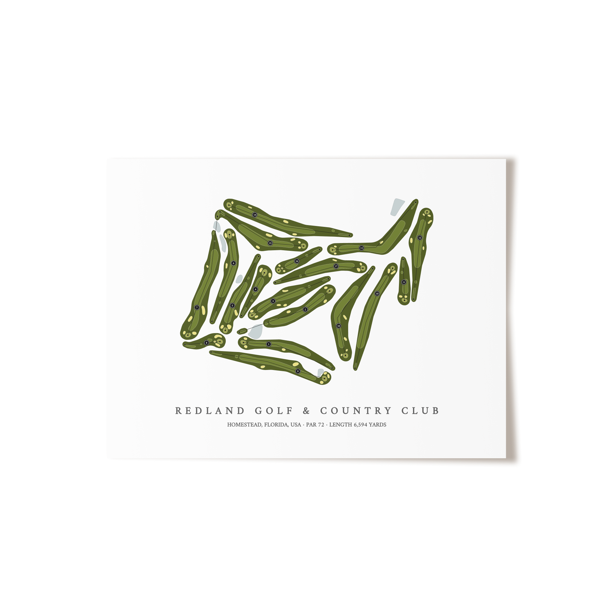 Redland Golf & Country Club | Golf Course Map | Unframed 