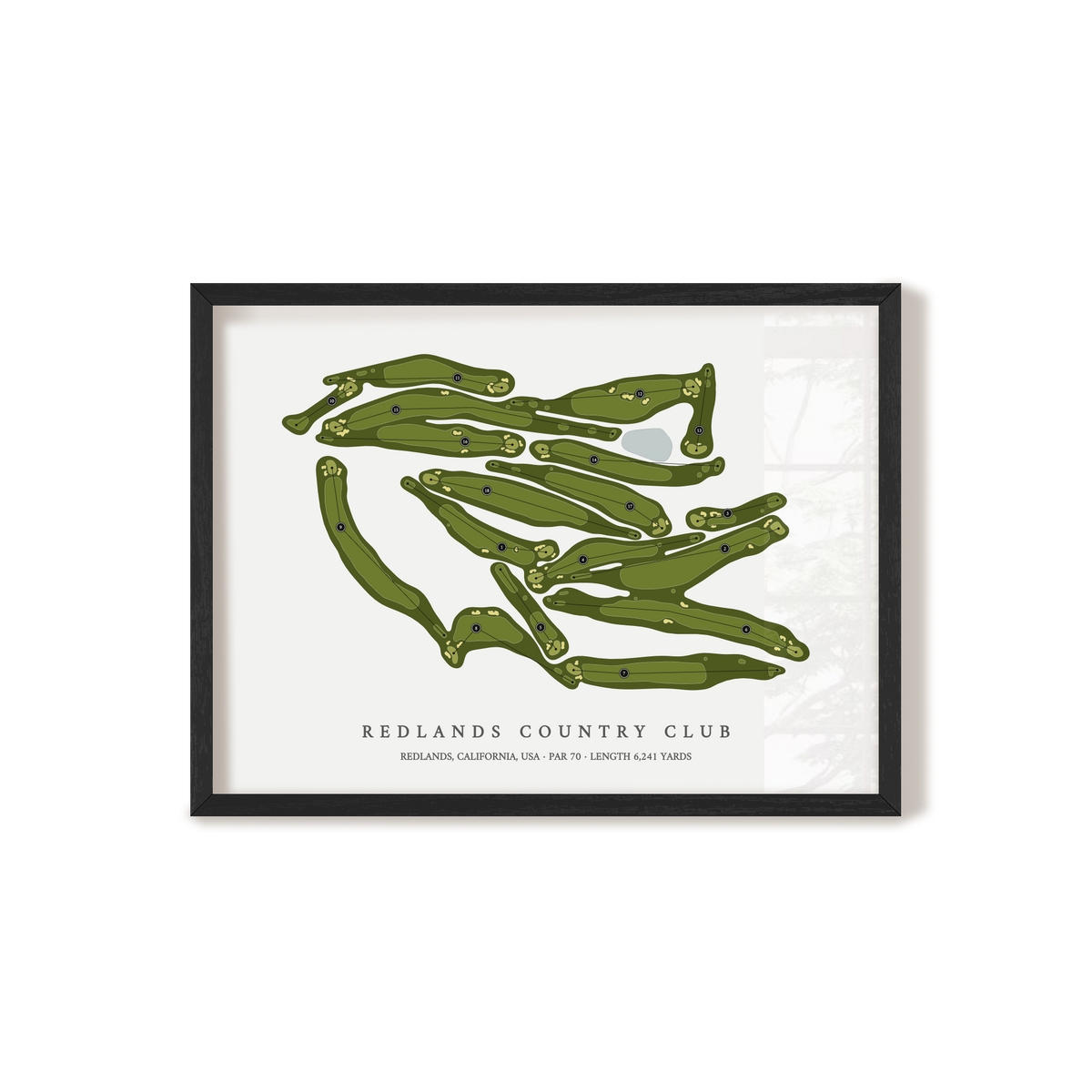 Redlands Country Club | Golf Course Map | Black Frame 