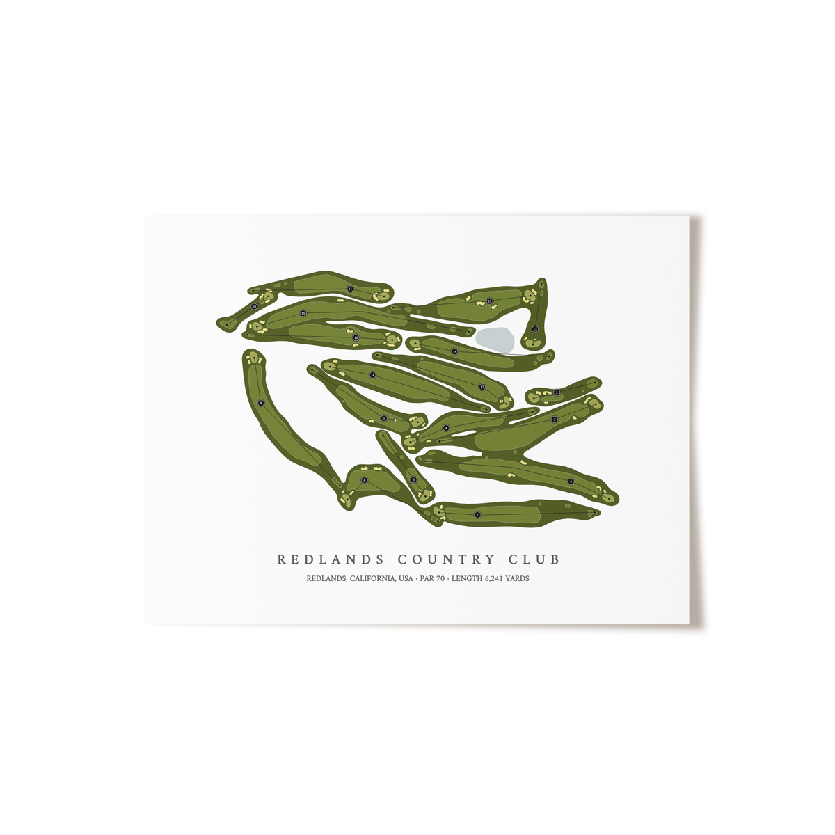 Redlands Country Club | Golf Course Map | Unframed 