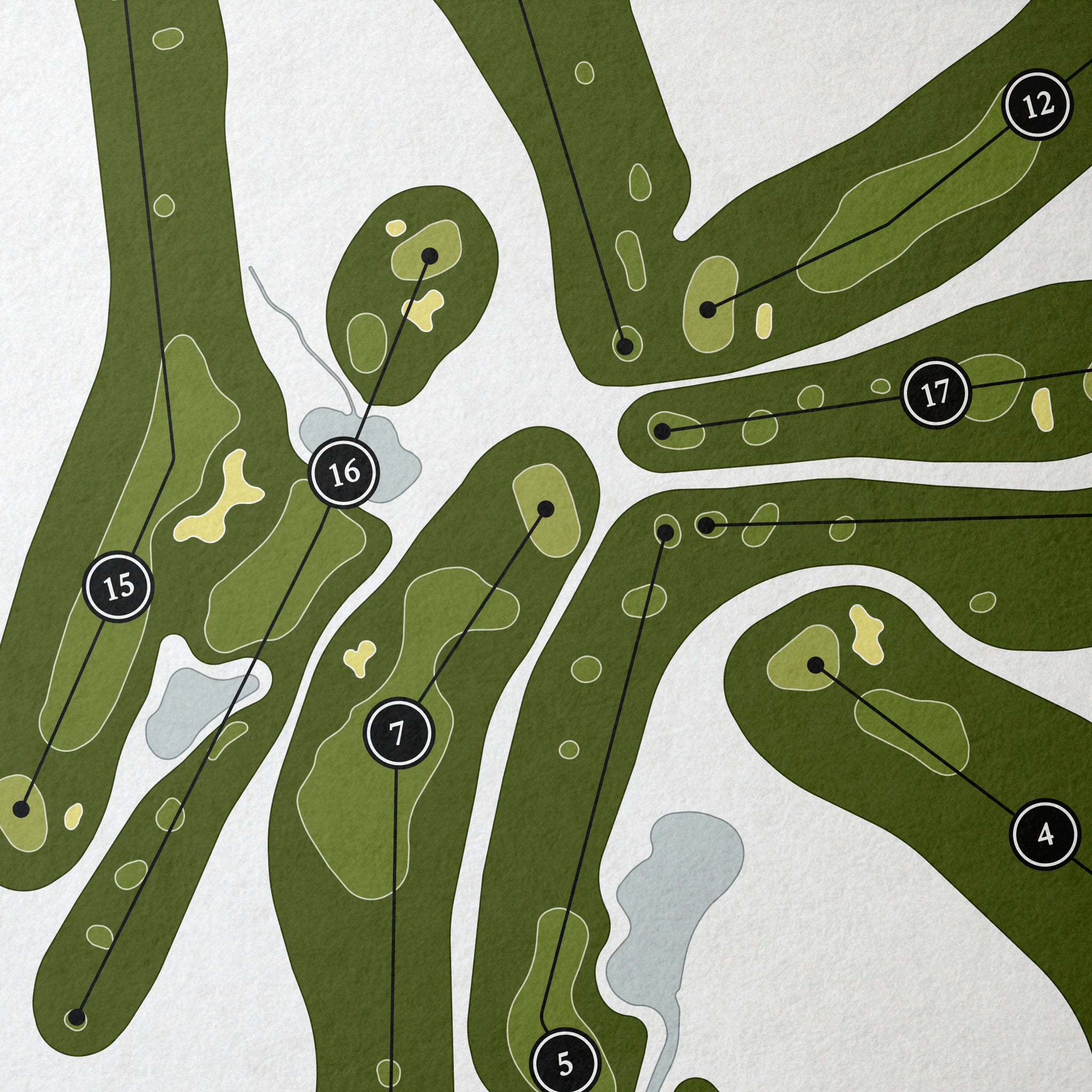 Reems Creek Golf Course | Golf Course Print | Close+Up