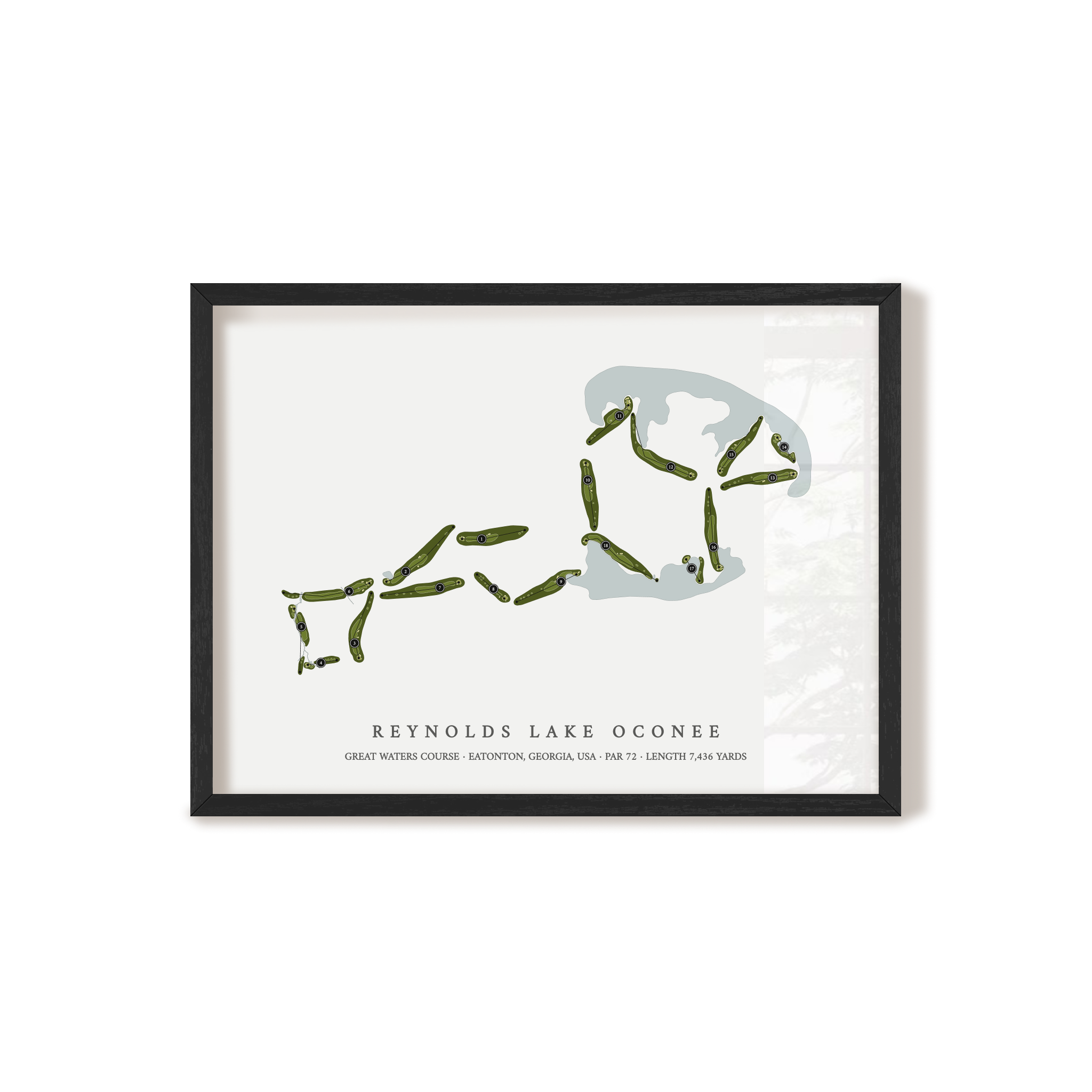 Reynolds Lake Oconee - Great Waters | Golf Course Print | Black Frame