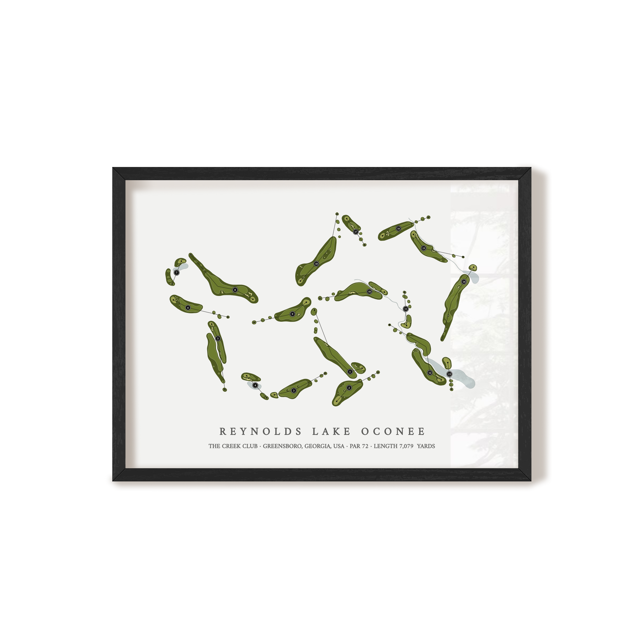 Reynolds Lake Oconee - The Creek Club | Golf Course Map | Black Frame 