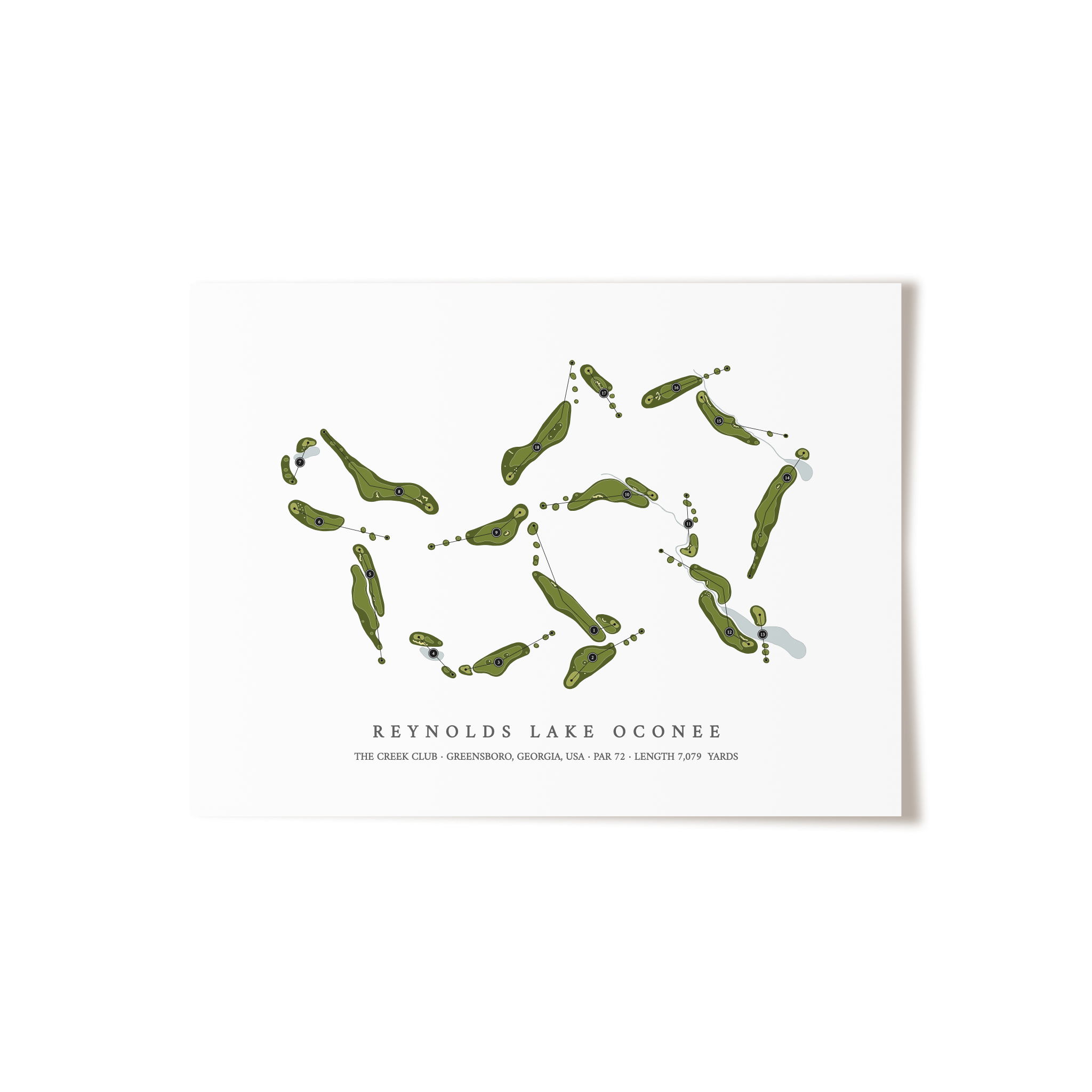 Reynolds Lake Oconee - The Creek Club | Golf Course Map | Unframed 