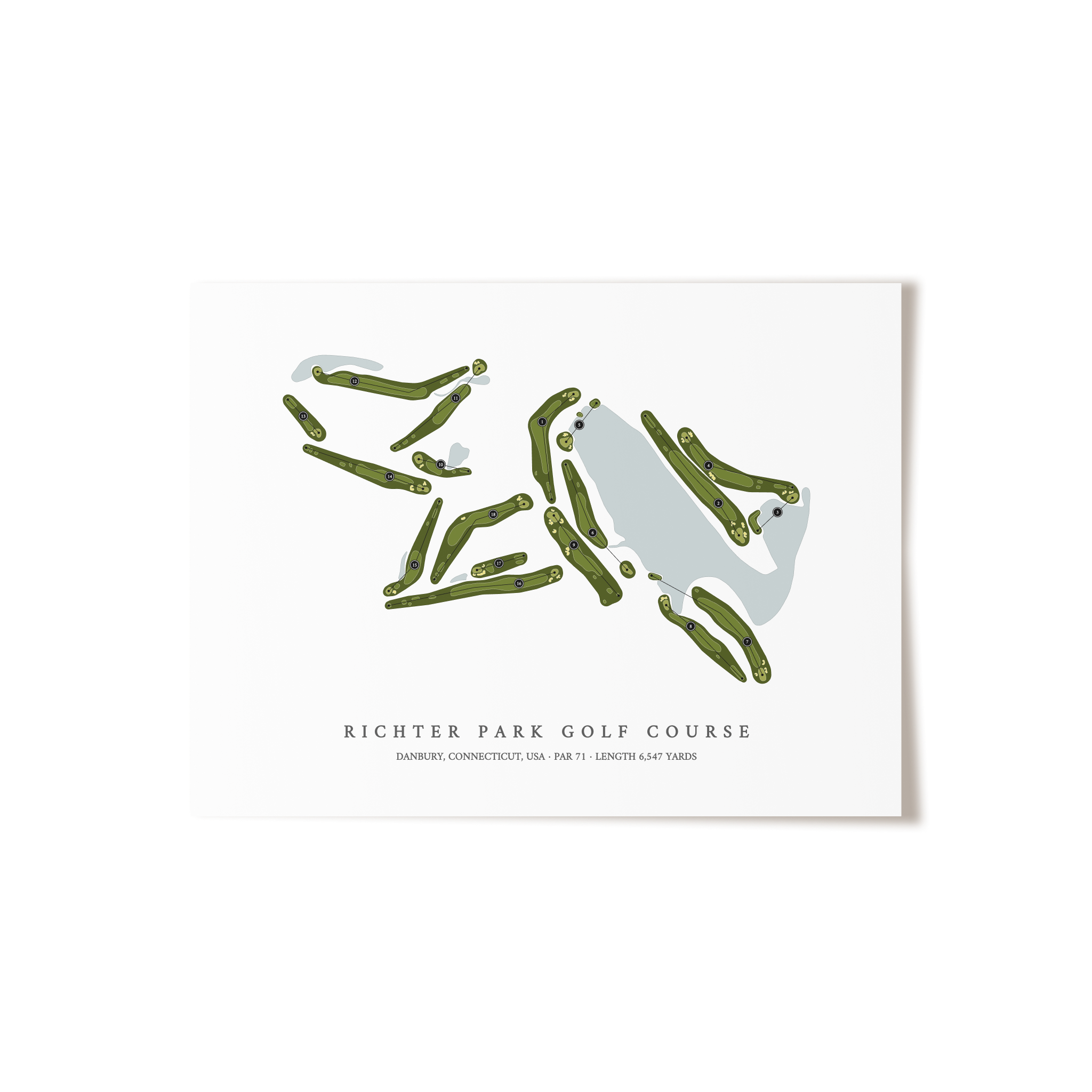 Richter Park Golf Course | Golf Course Map | Unframed 