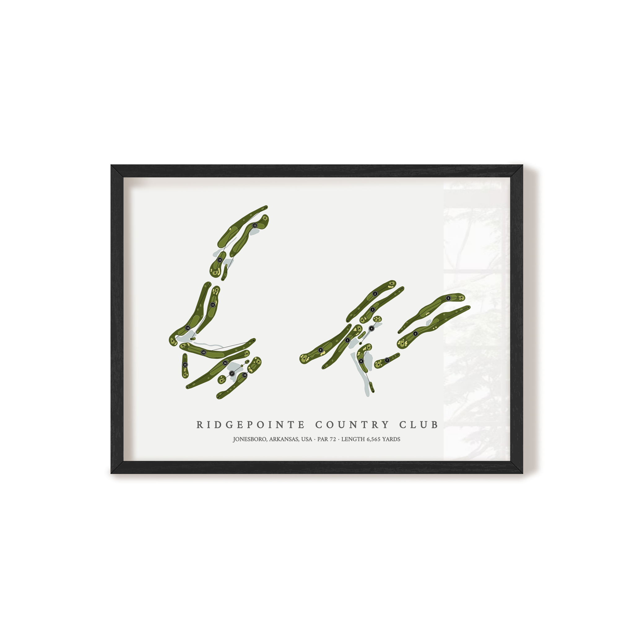 RidgePointe Country Club | Golf Course Map | Black Frame 
