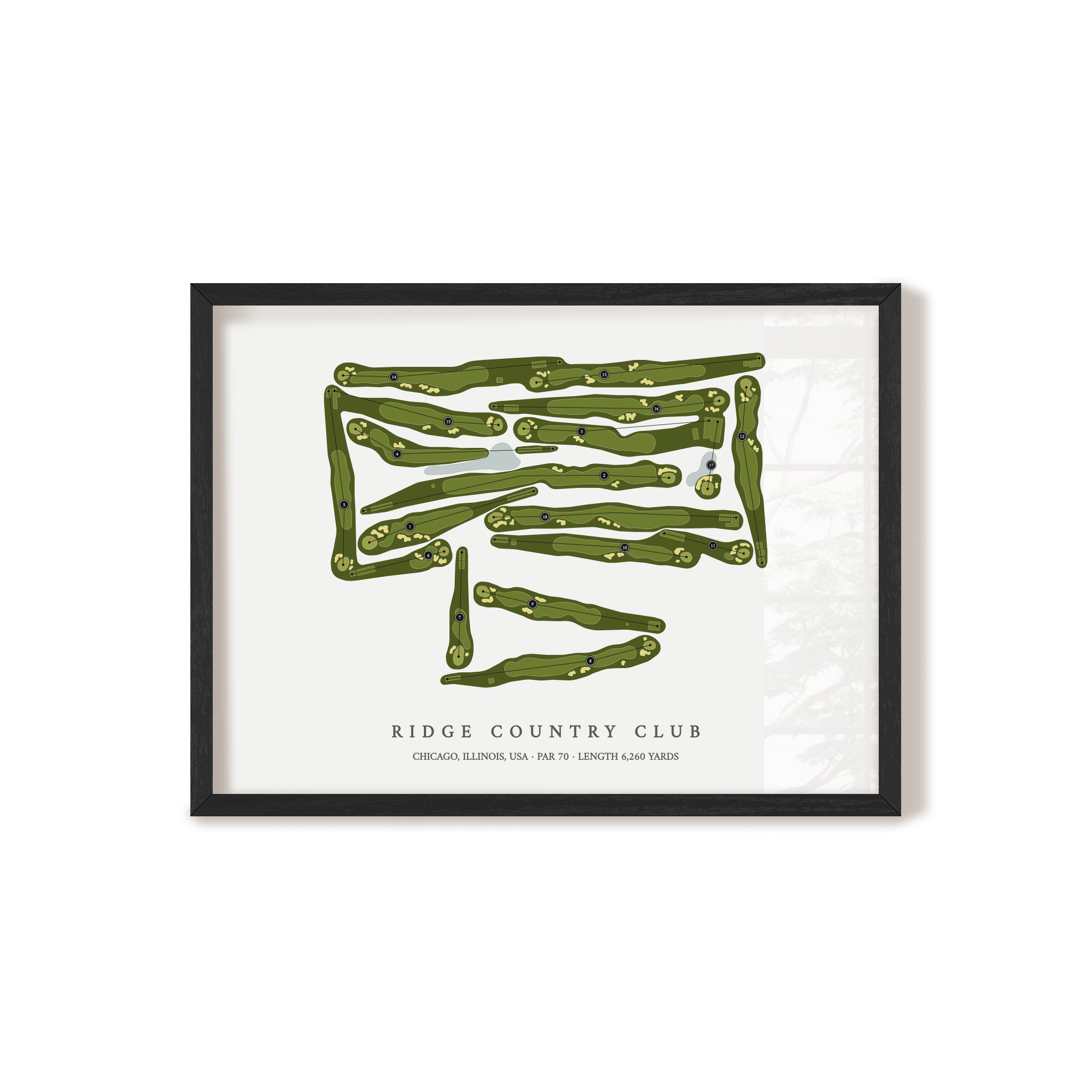 Ridge Country Club | Golf Course Map | Black Frame 