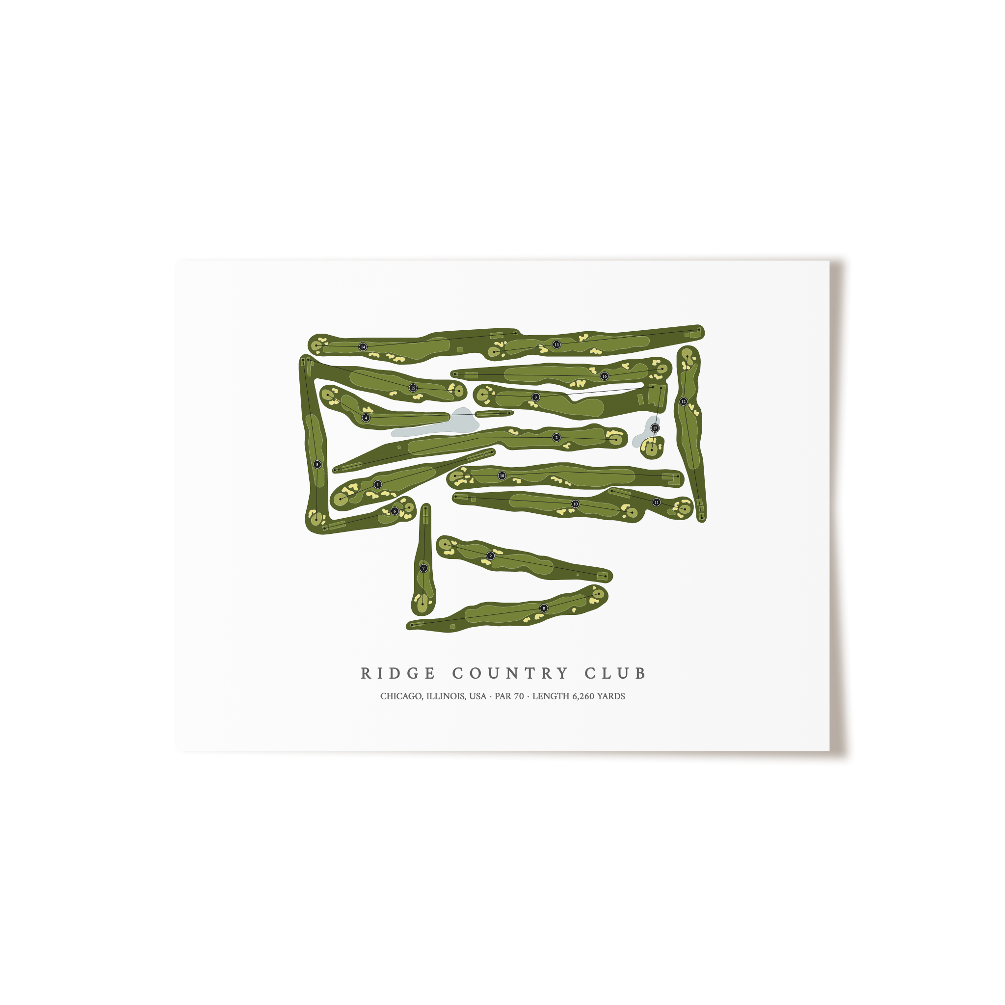 Ridge Country Club | Golf Course Map | Unframed 