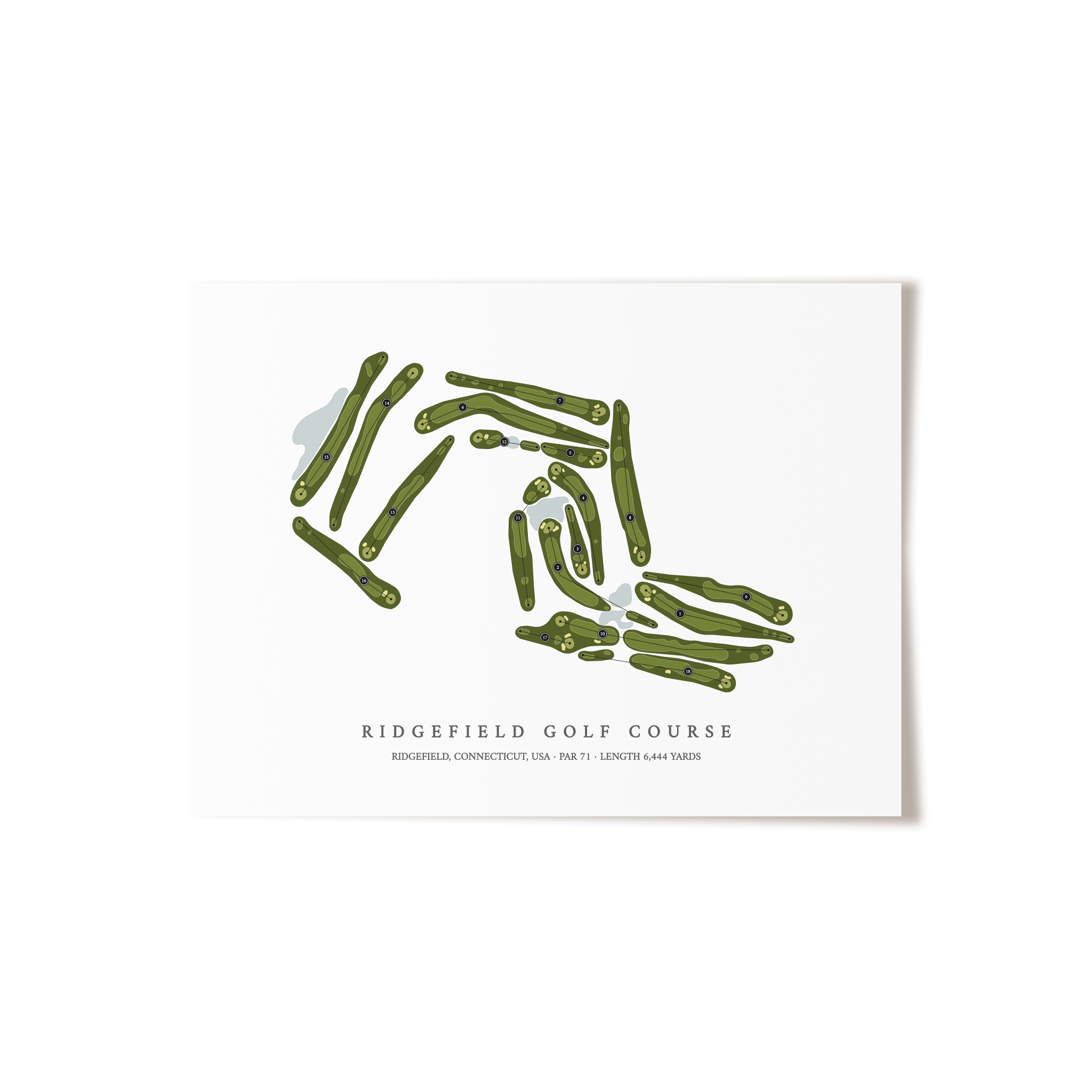 Ridgefield Golf Course | Golf Course Map | Unframed 