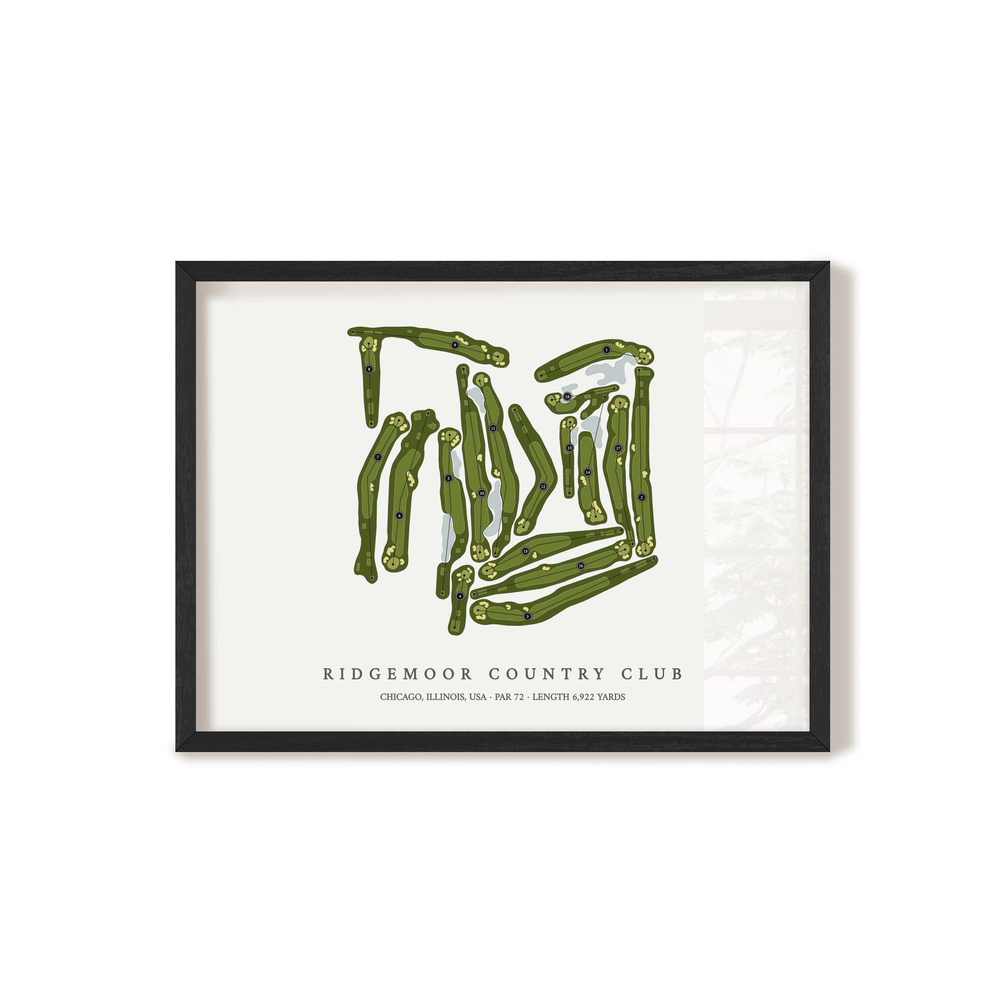 Ridgemoor Country Club | Golf Course Print | Black Frame 