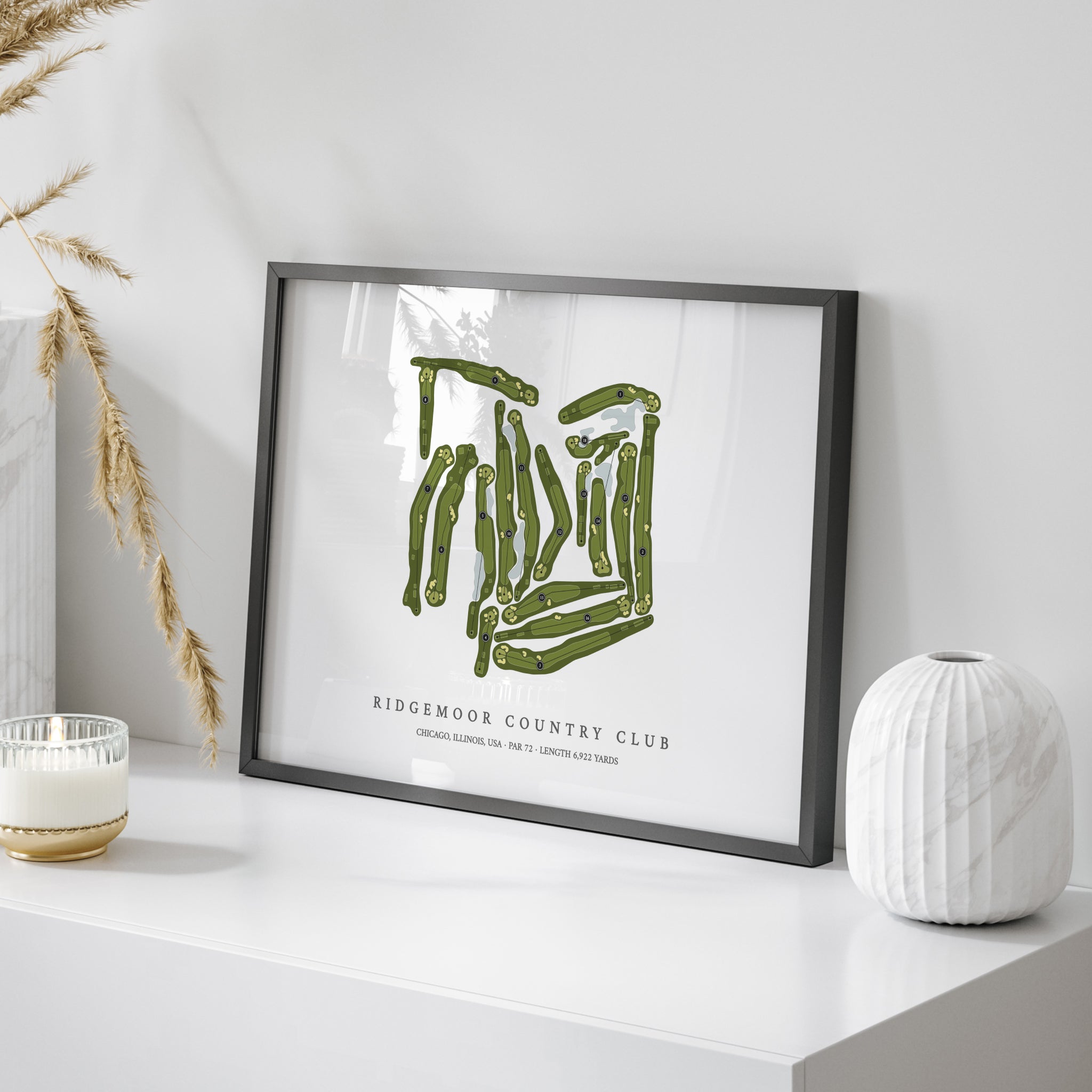 Ridgemoor Country Club | Golf Course Print | On Table 
