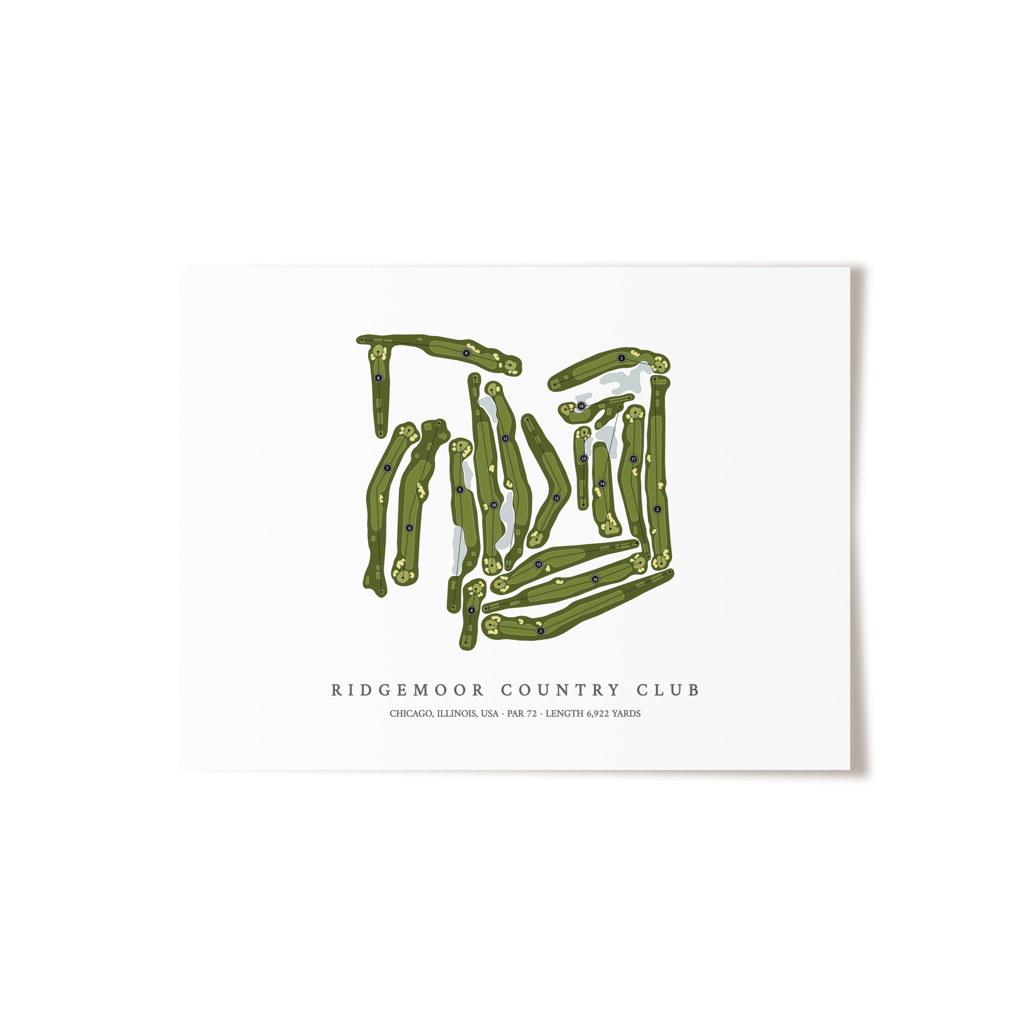 Ridgemoor Country Club  | Golf Course Print | Unframed 