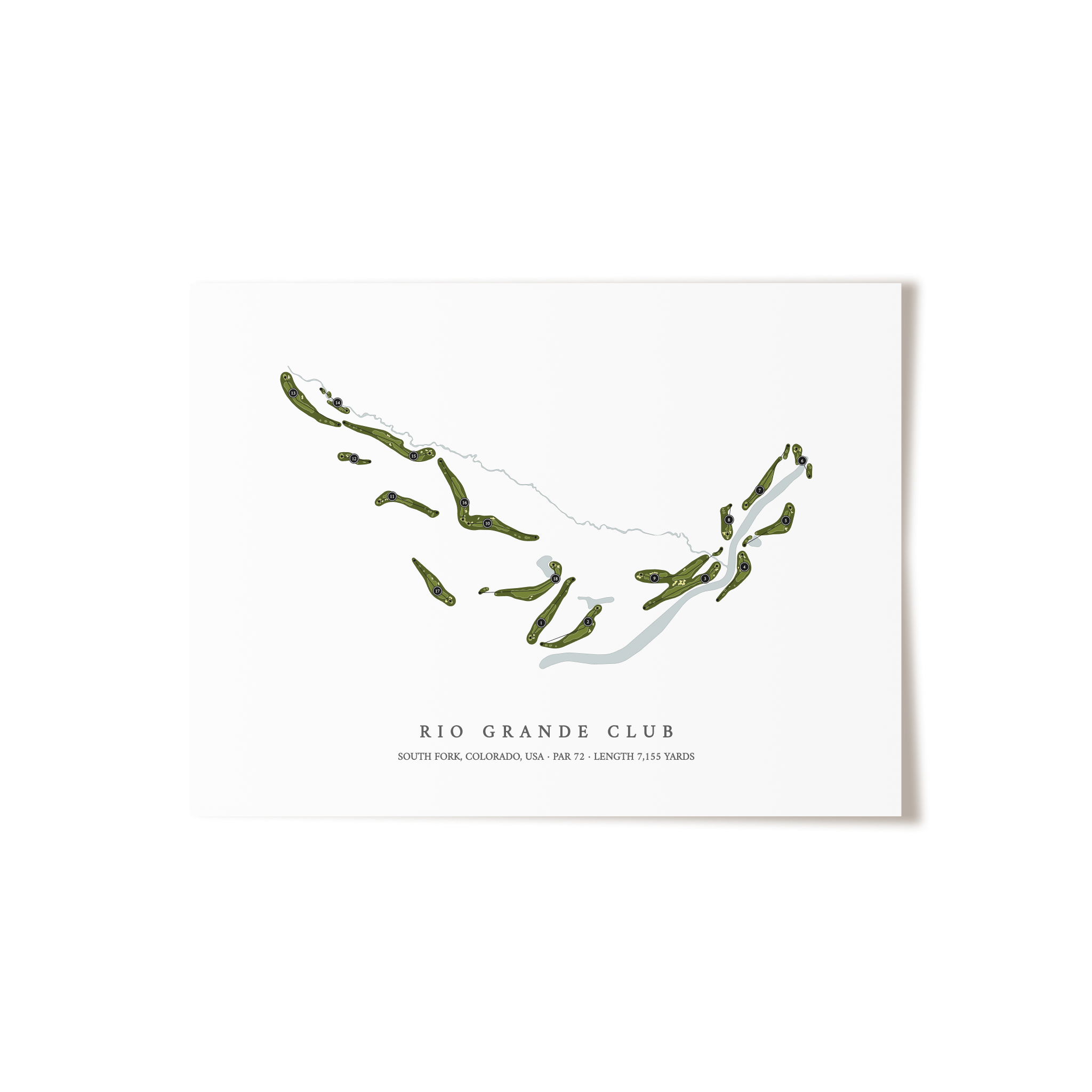 Rio Grande Club | Golf Course Map | Unframed 
