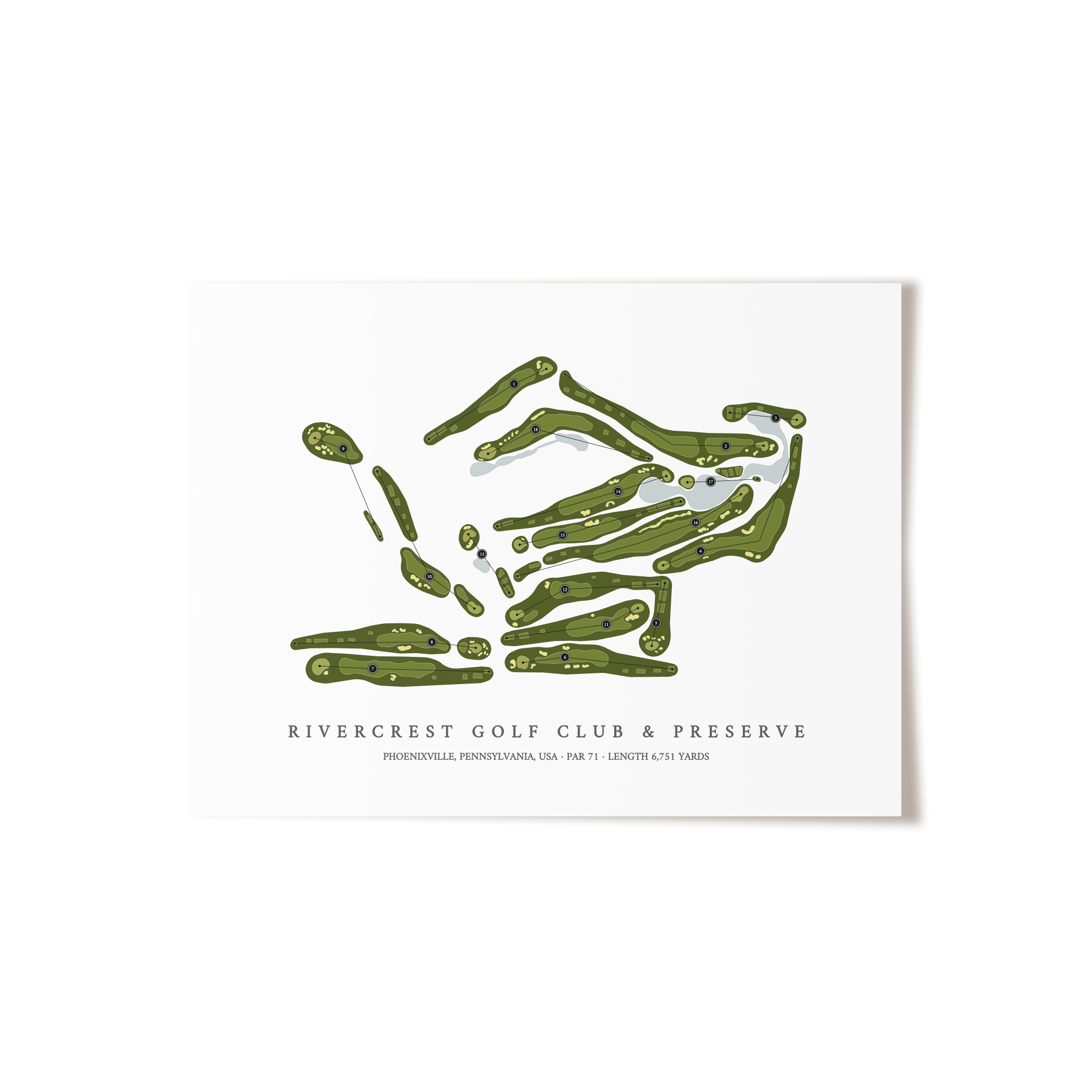 RiverCrest Golf Club & Preserve | Golf Course Map | Unframed 