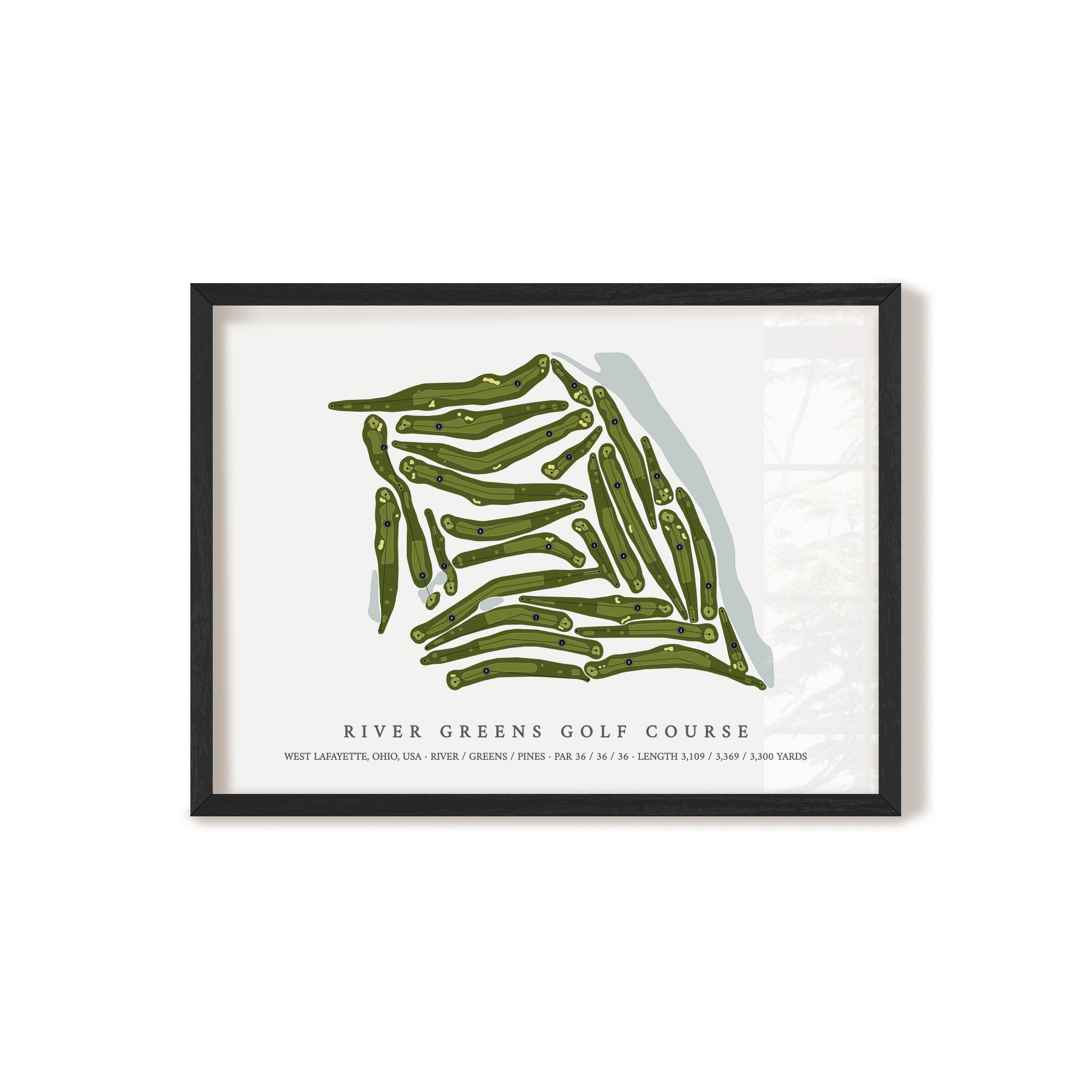 River Greens Golf Course | Golf Course Map | Black+Frame 