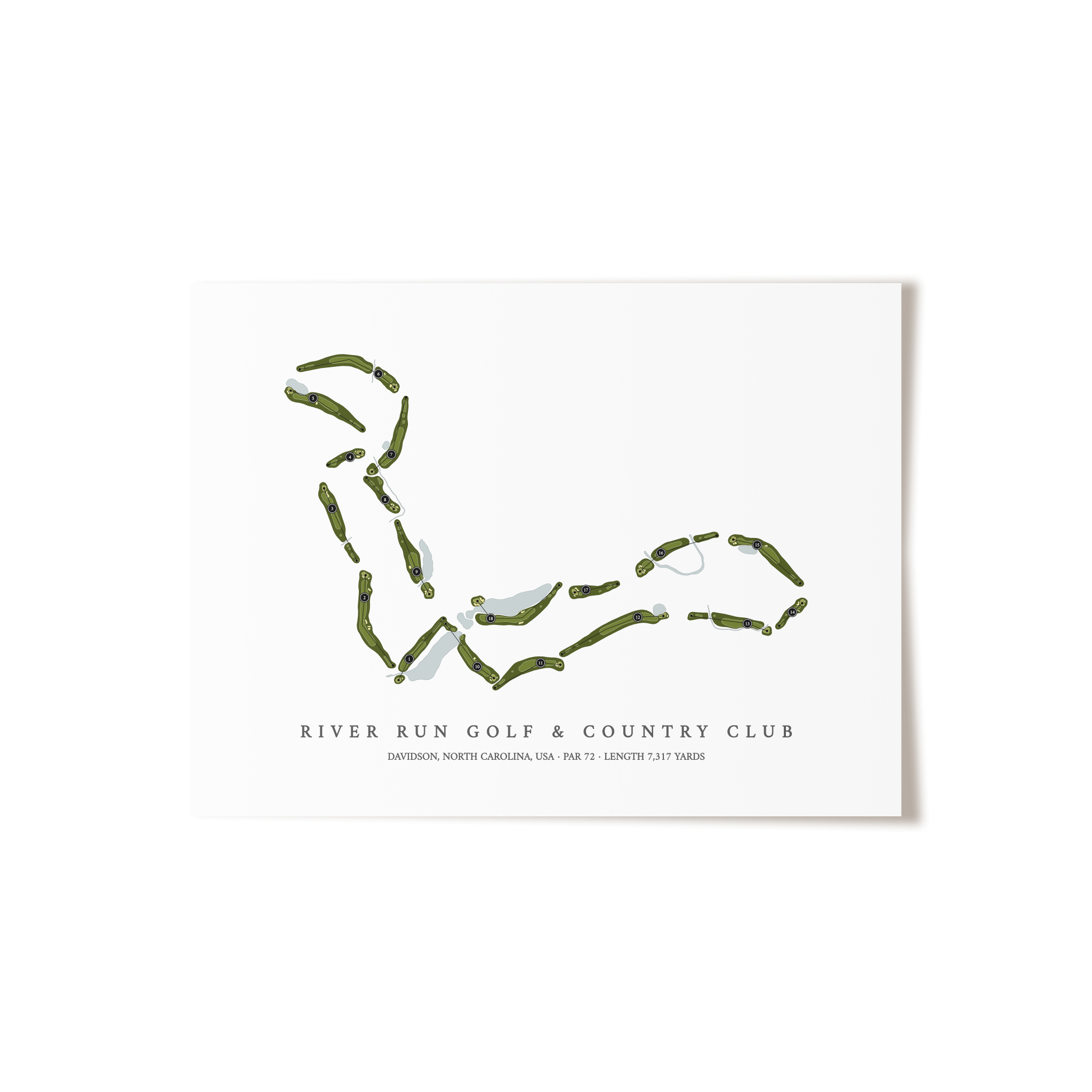 River Run Golf & Country Club | Golf Course Map | Unframed 