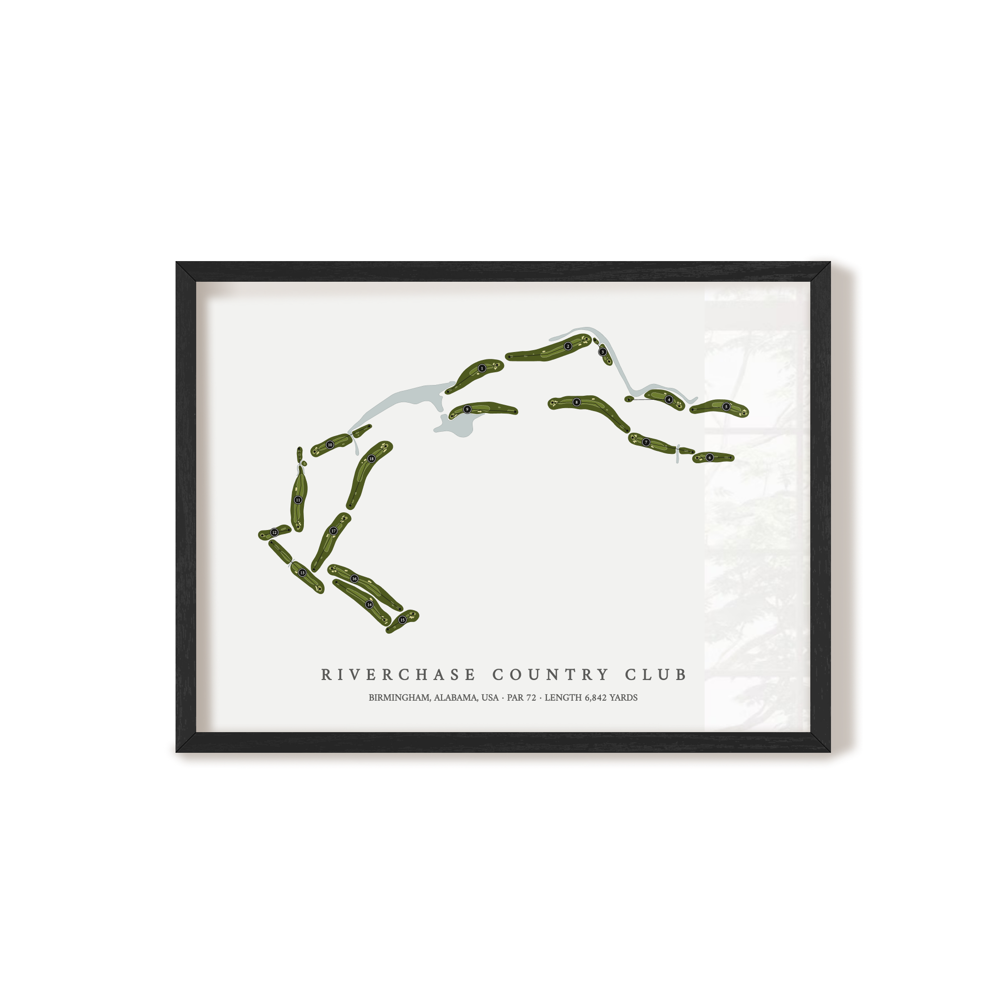 Riverchase Country Club | Golf Course Print | Black Frame 