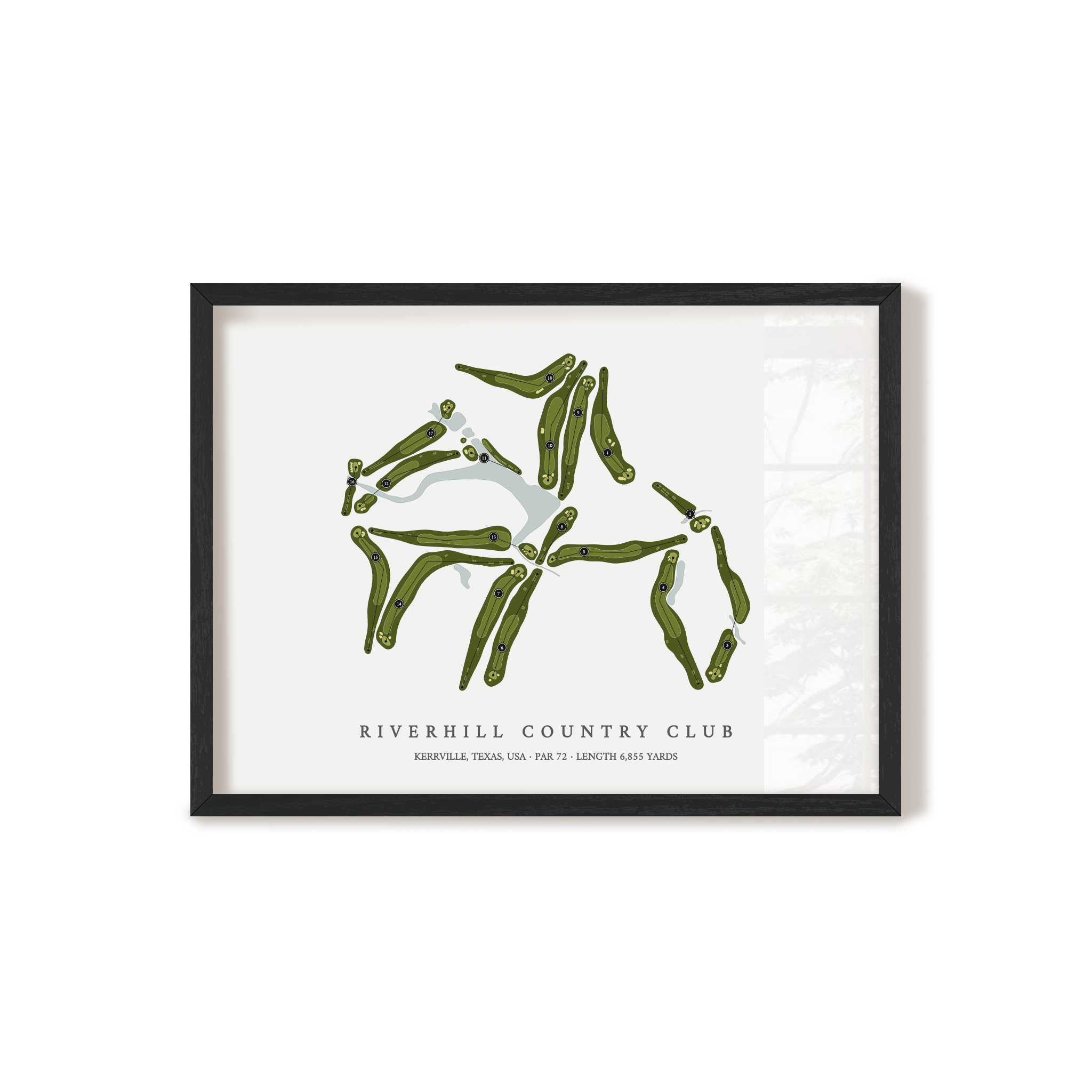 Riverhill Country Club | Golf Course Map | Black Frame 