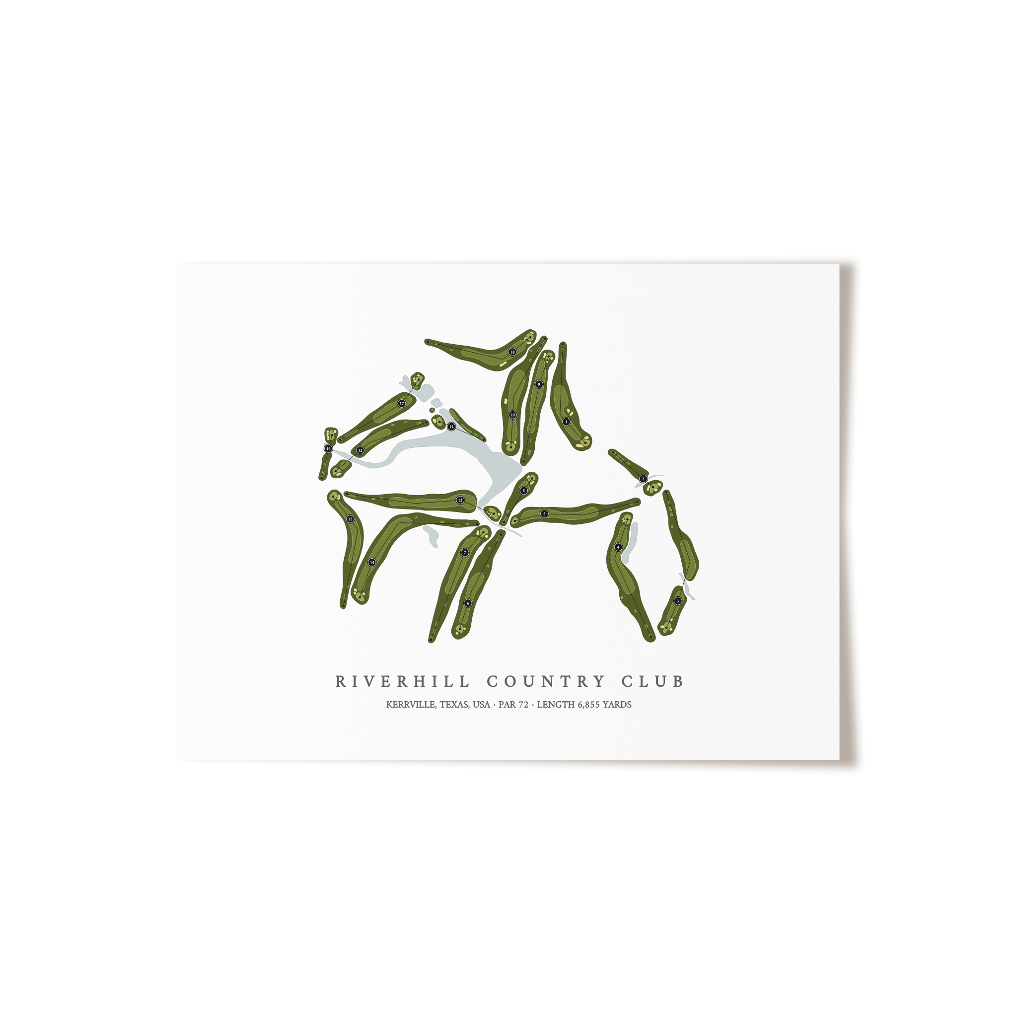 Riverhill Country Club | Golf Course Map | Unframed 