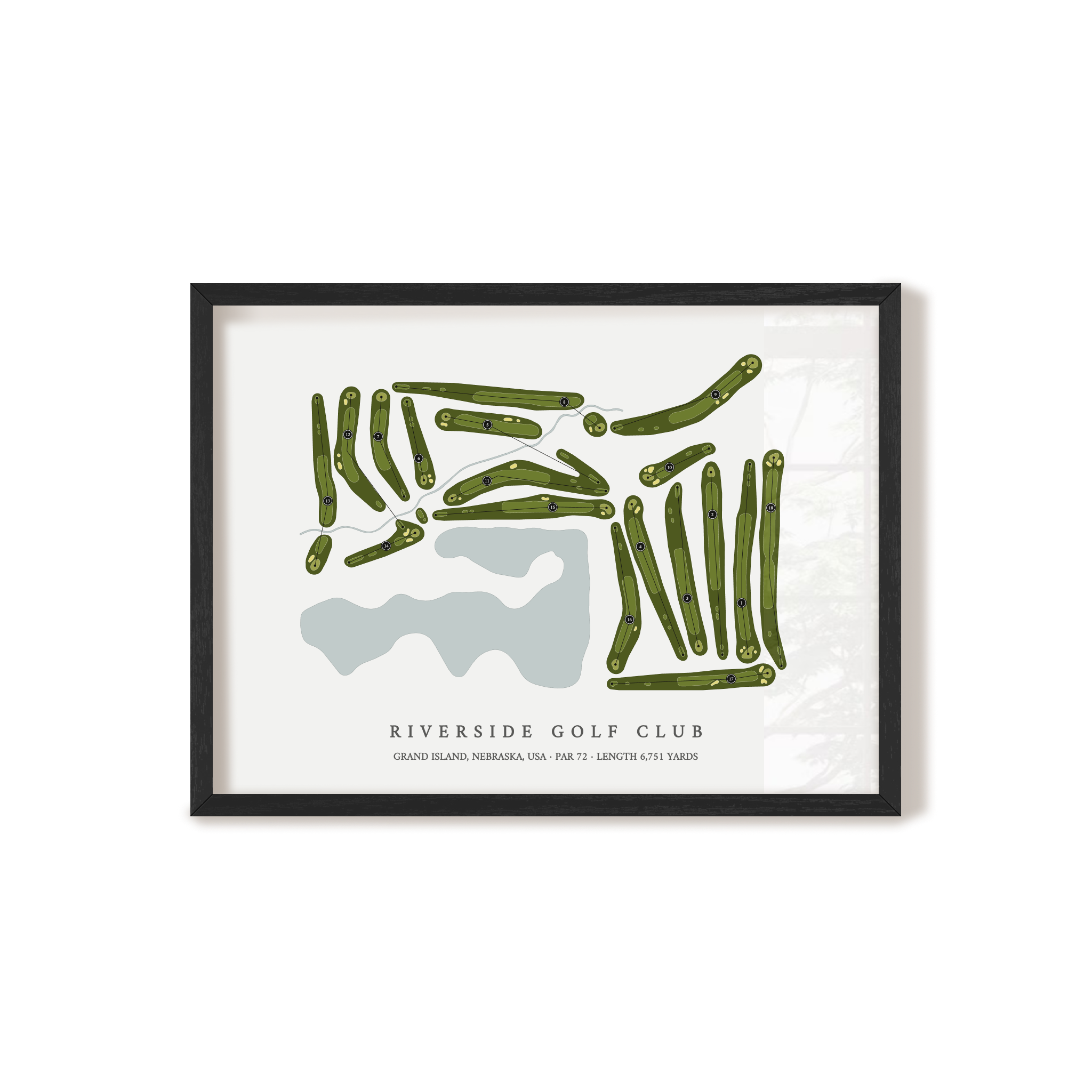 Riverside Golf Club | Golf Course Map | Black Frame 