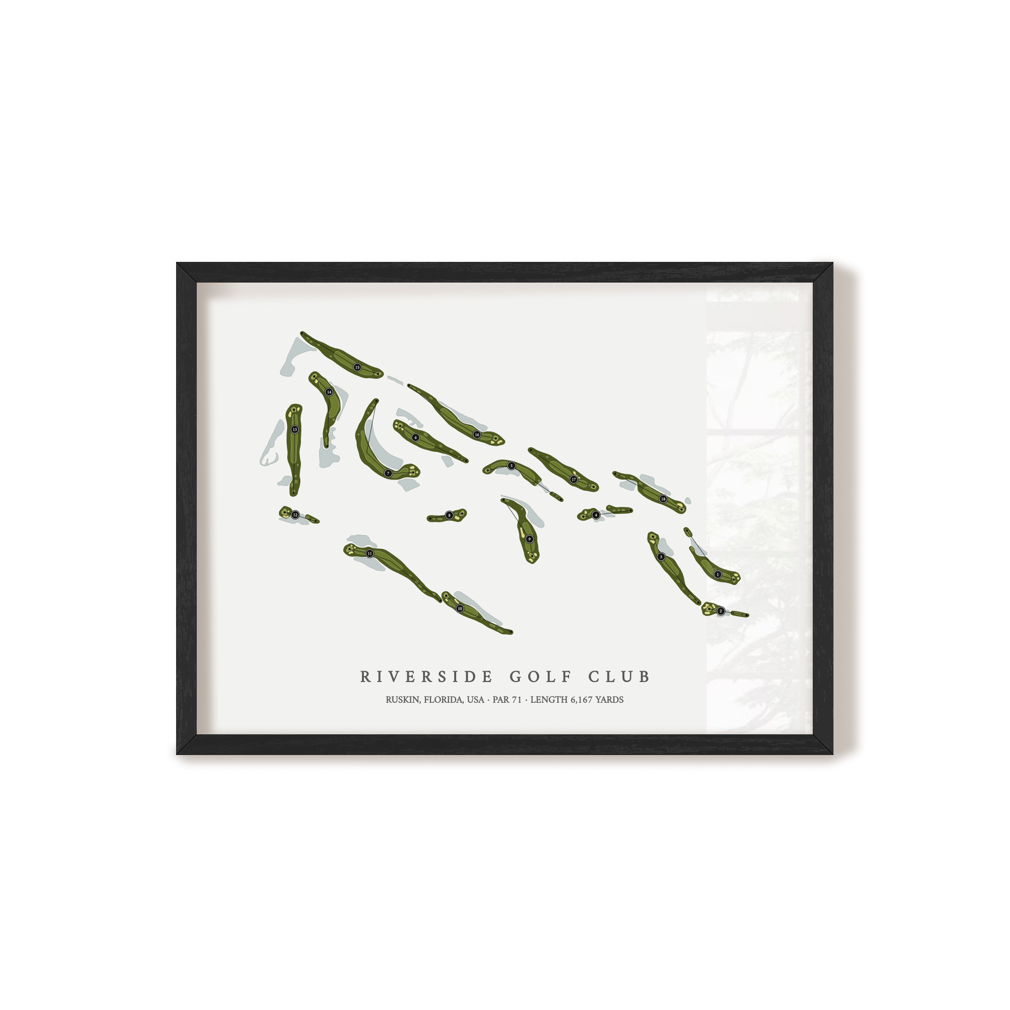 Riverside Golf Club | Golf Course Map | Black Frame 