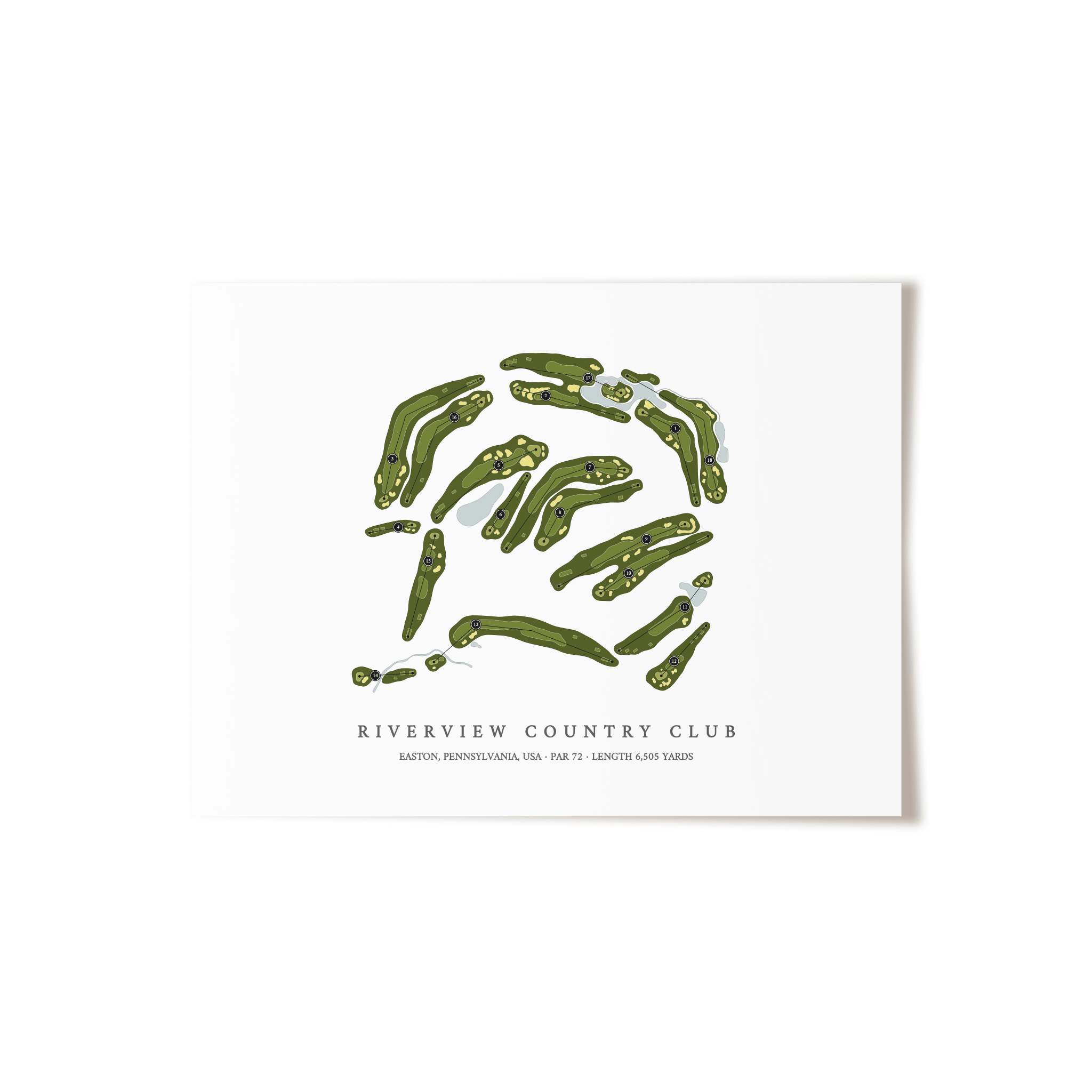 Riverview Country Club | Golf Course Map | Unframed 