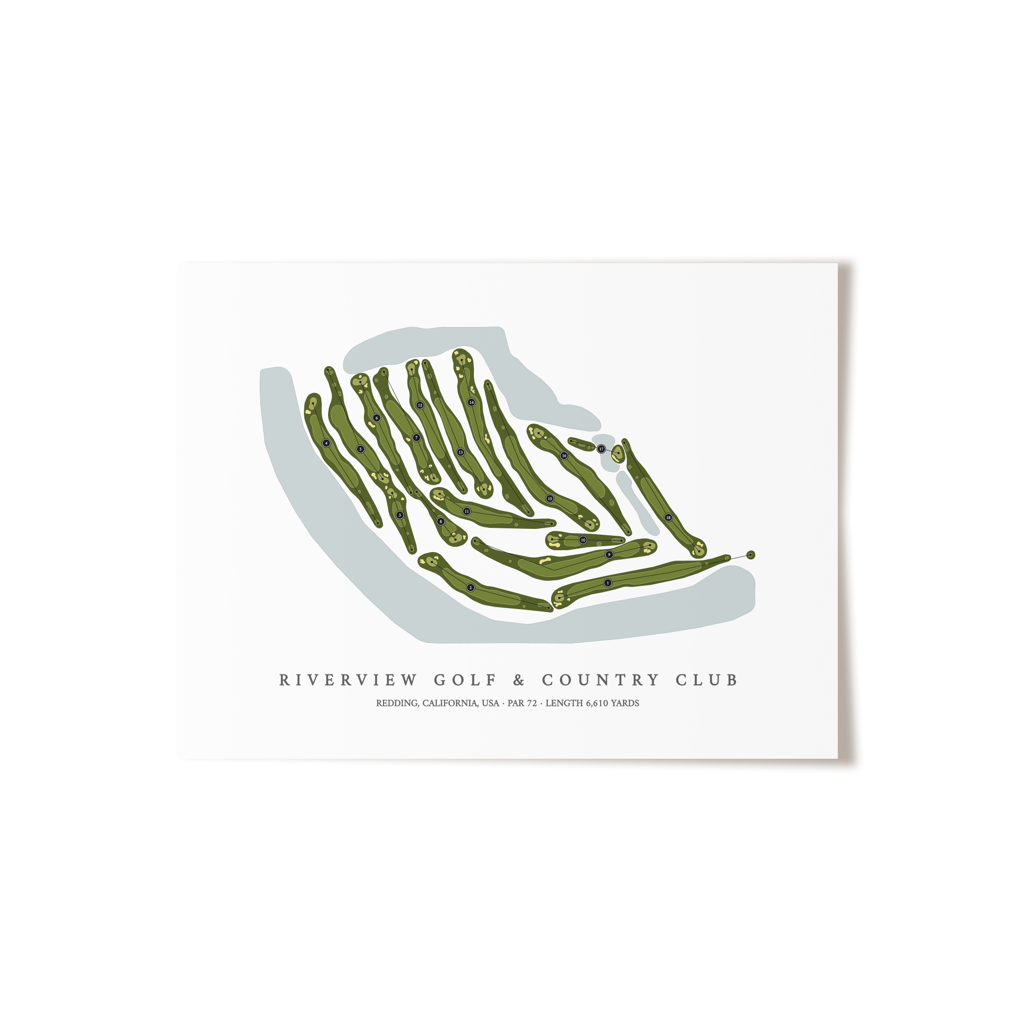 Riverview Golf & Country Club | Golf Course Map | Unframed 