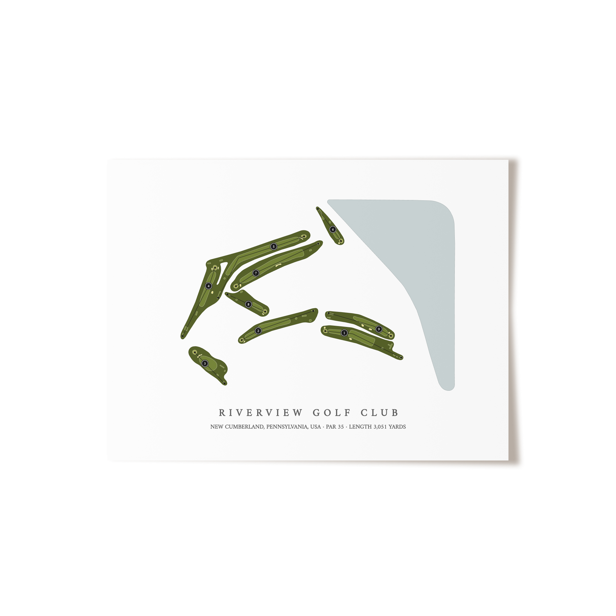 Riverview Golf Club | Golf Course Map | Unframed