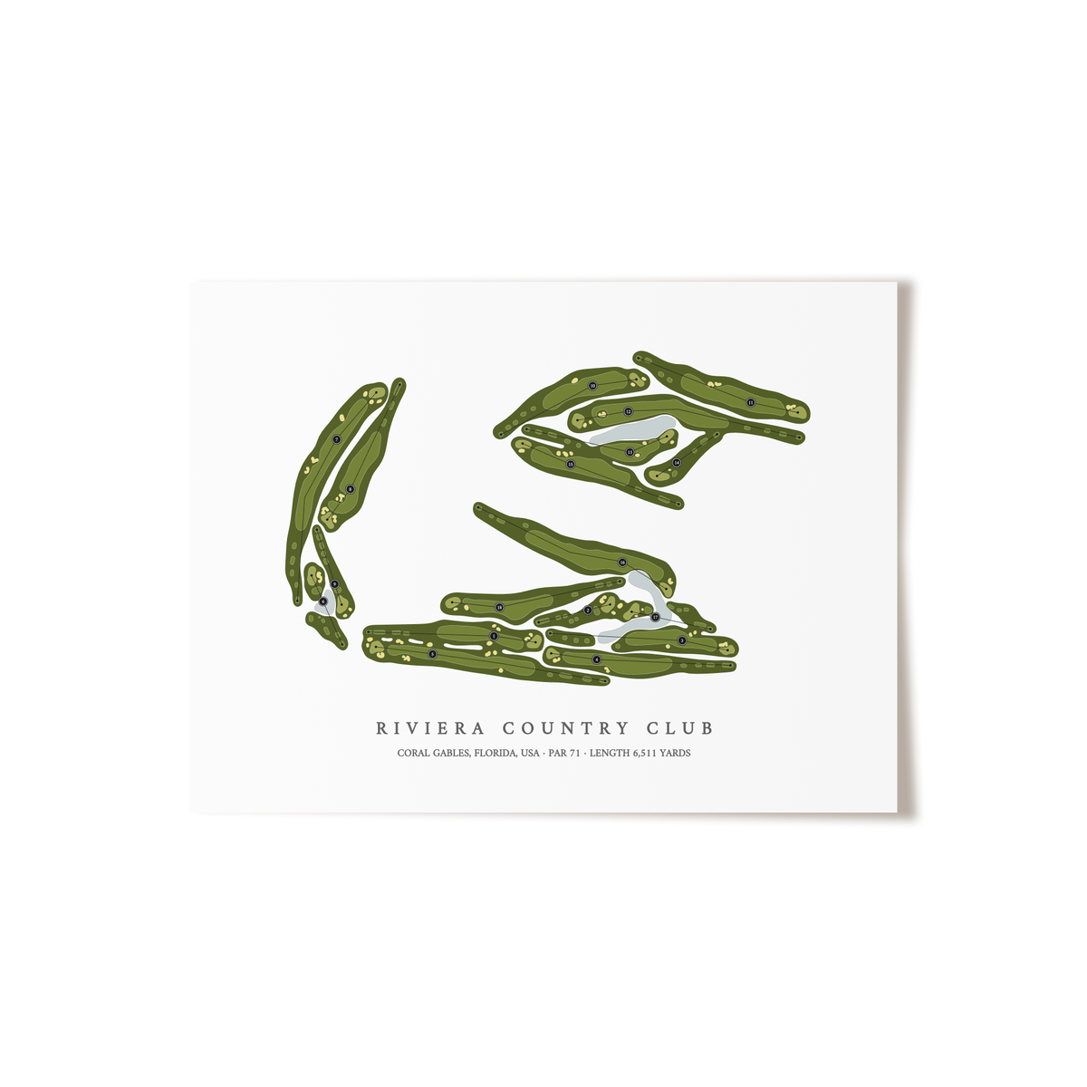 Riviera Country Club | Golf Course Map | Unframed