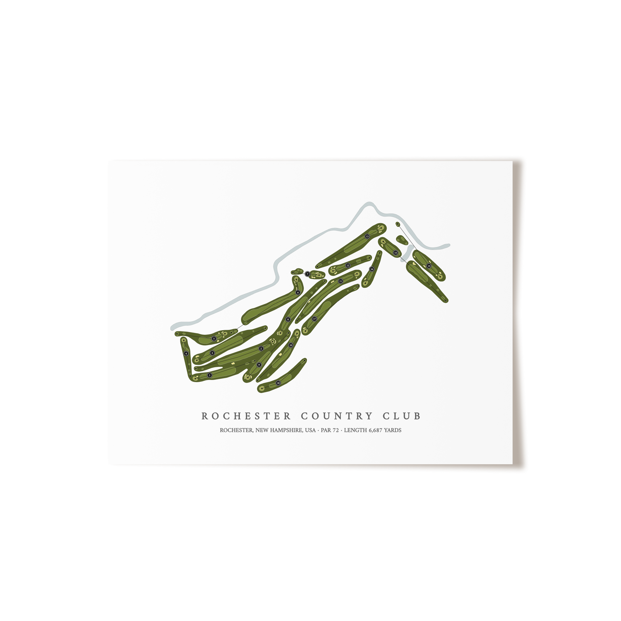 Rochester Country Club | Golf Course Map | Unframed 