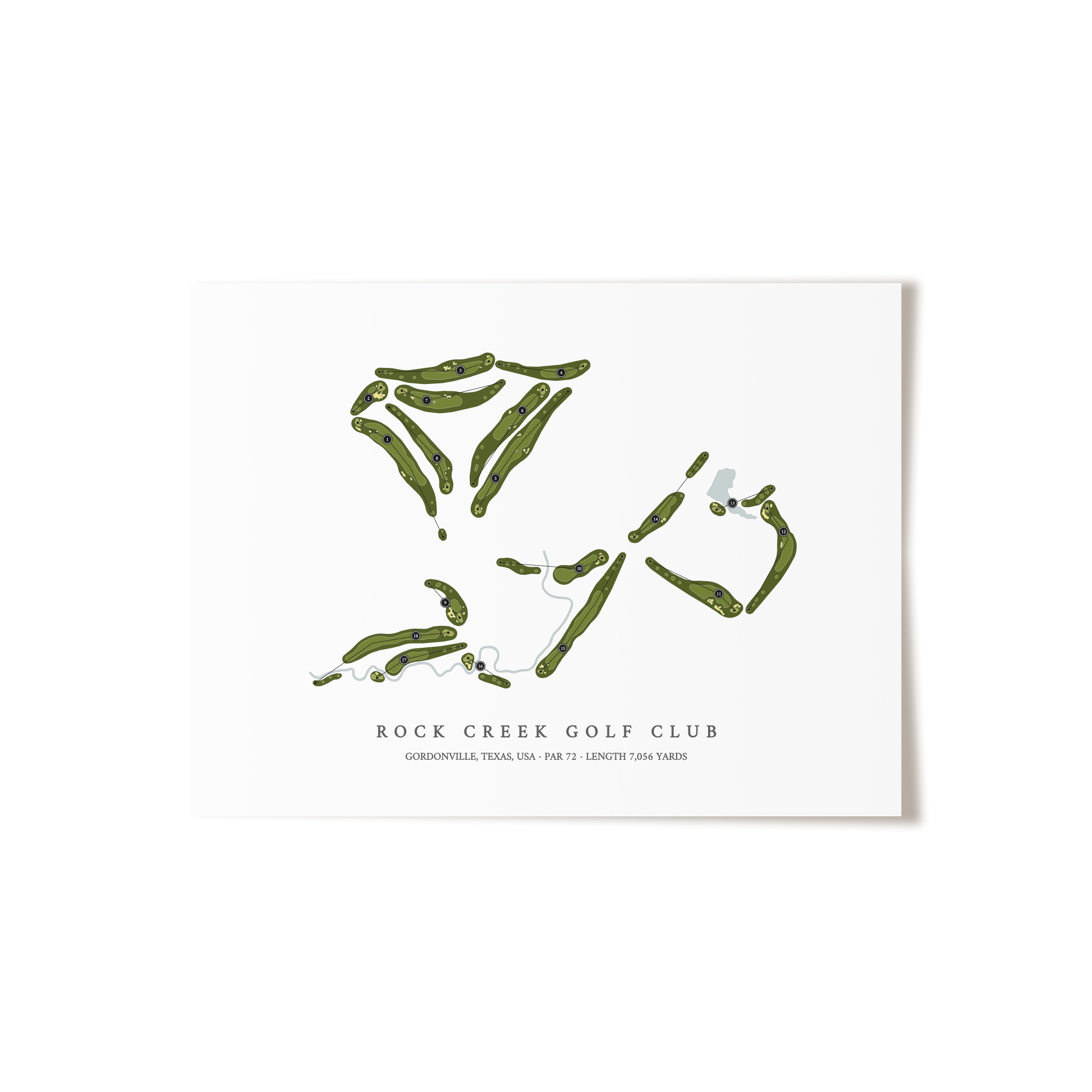 Rock Creek Golf Club | Golf Course Map | Unframed 