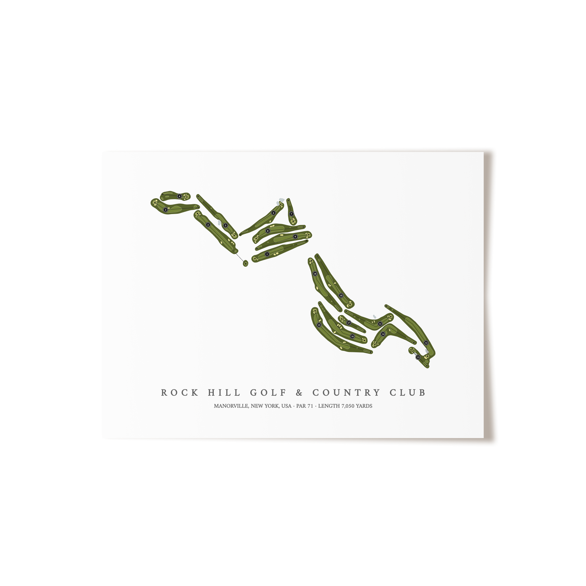 Rock Hill Golf & Country Club | Golf Course Map | Unframed 
