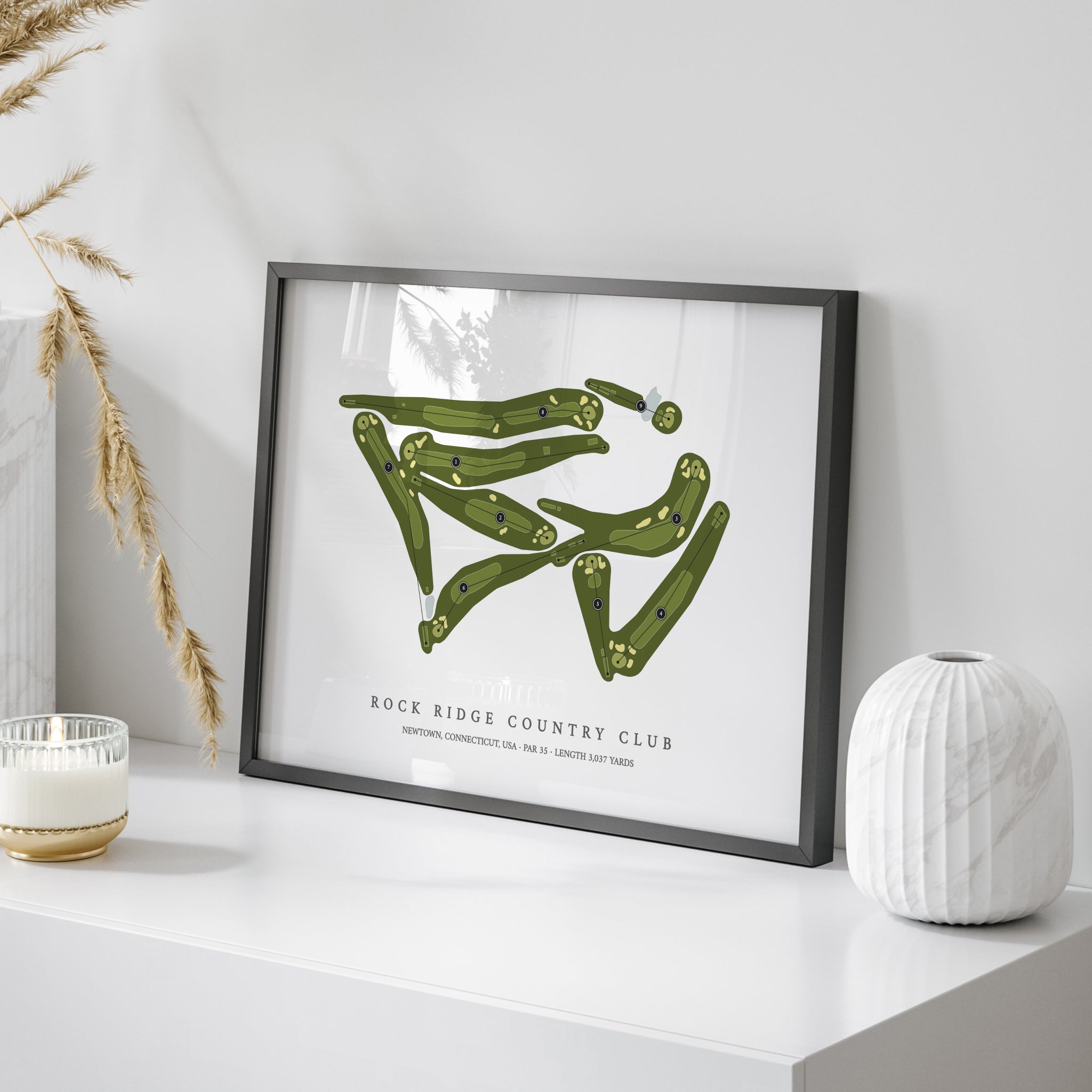 Rock Ridge Country Club | Golf Course Print | On Table 