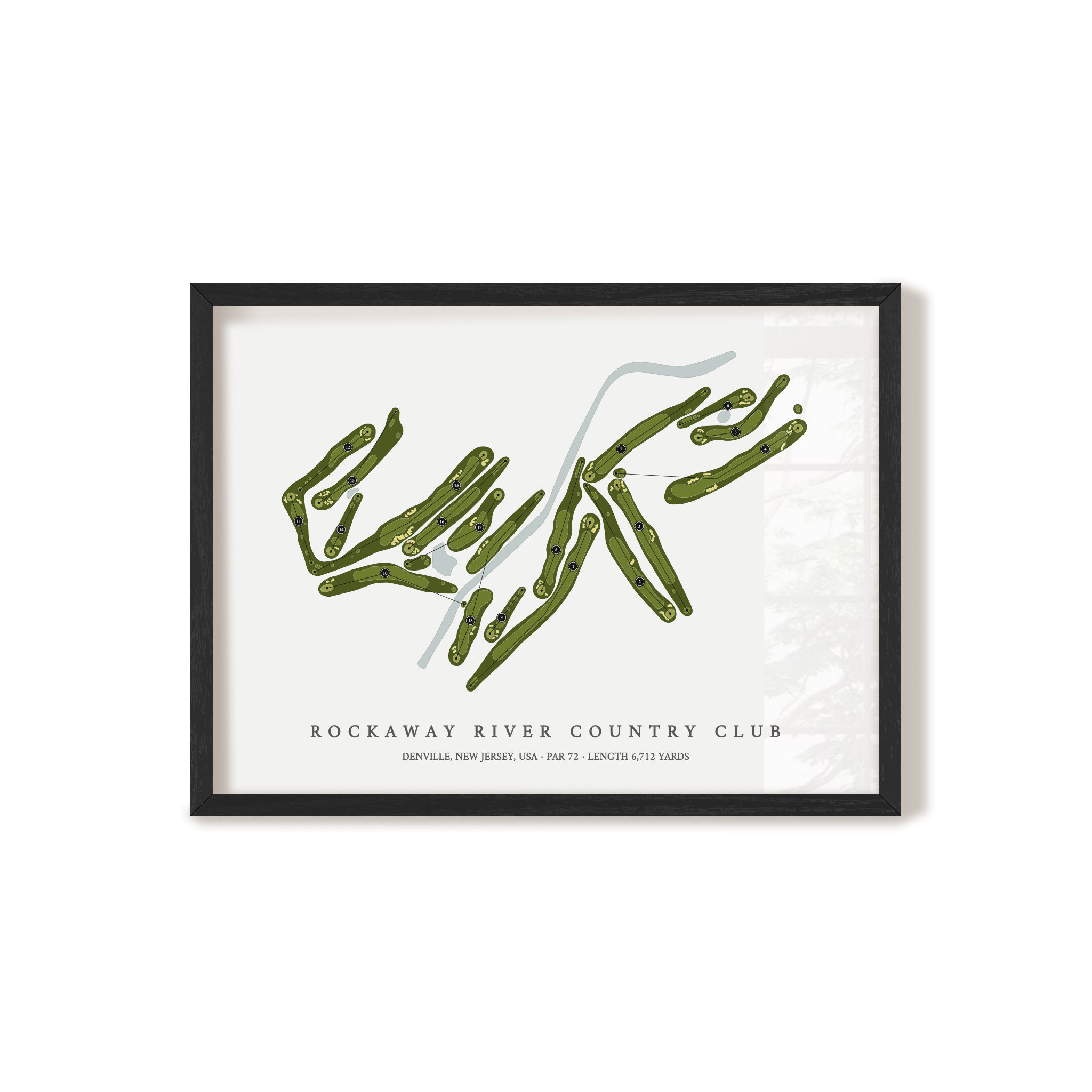 Rockaway River Country Club | Golf Course Map | Black Frame 