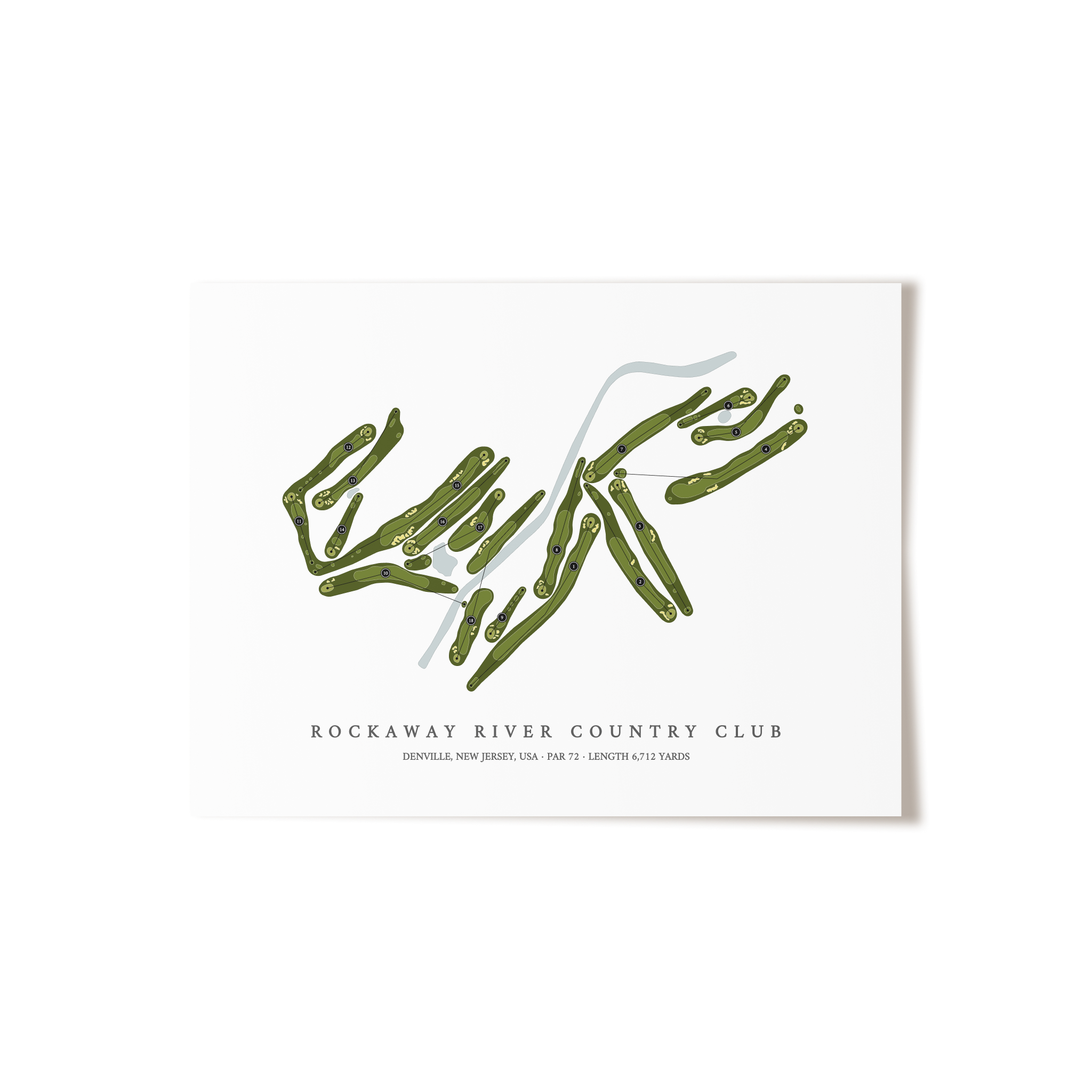 Rockaway River Country Club | Golf Course Map | Unframed 