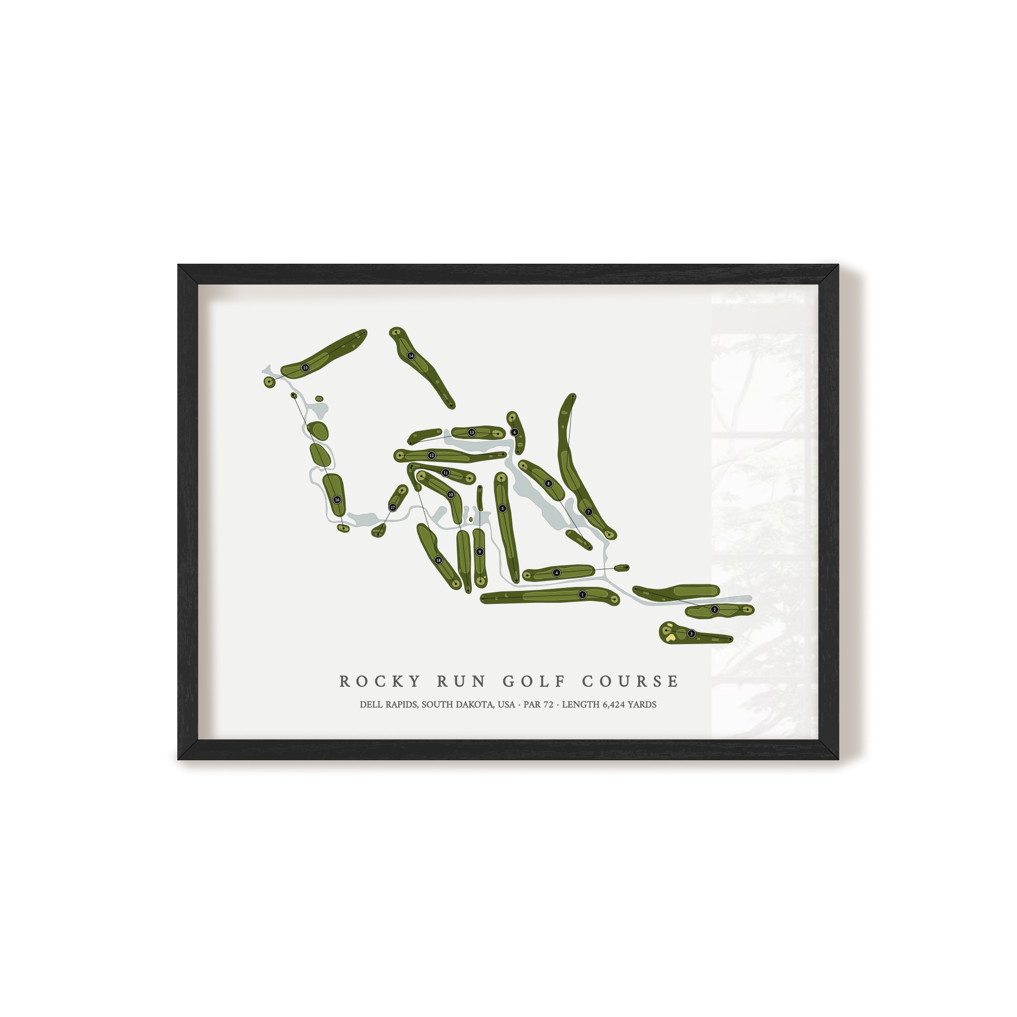 Rocky Run Golf Course | Golf Course Map | Black Frame 