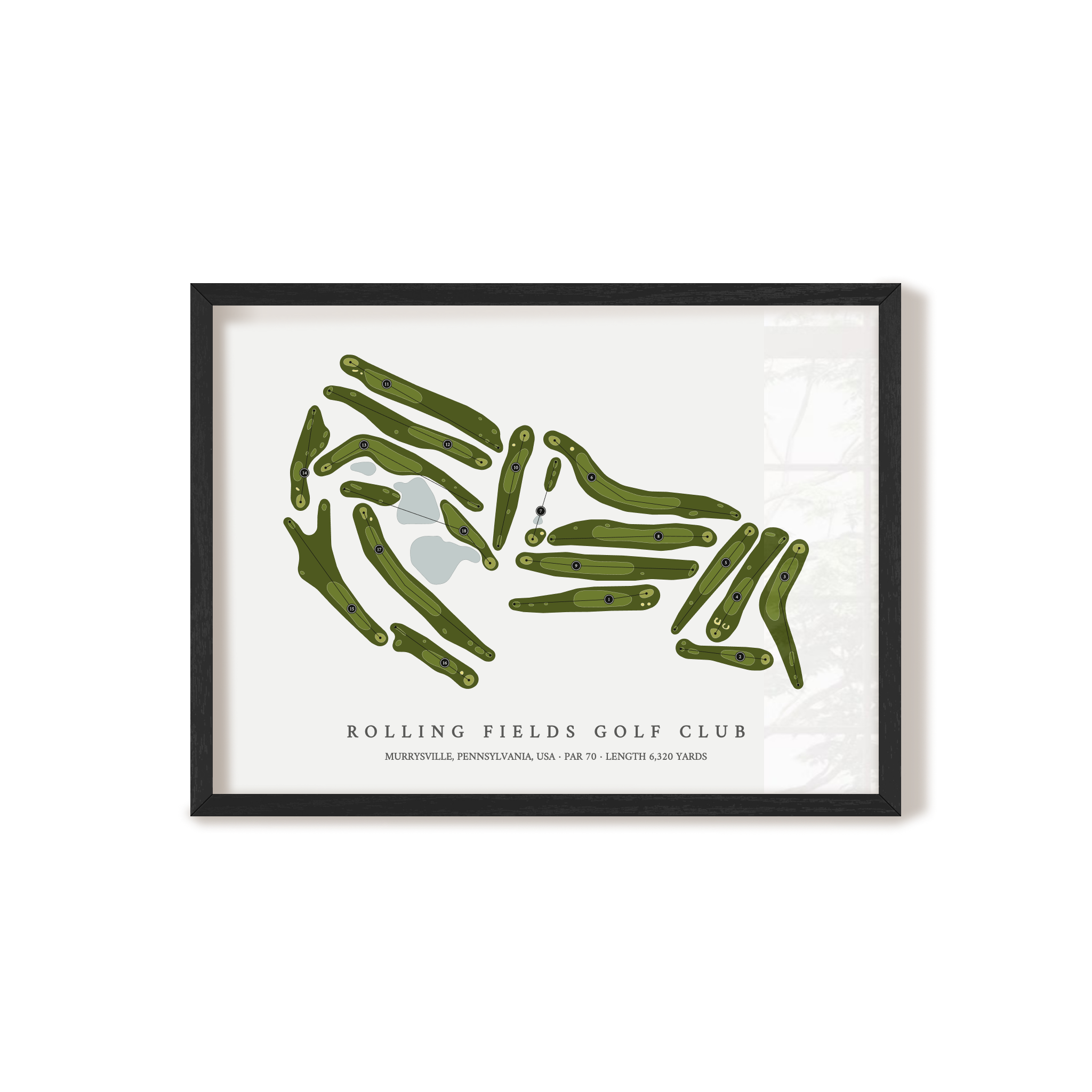 Rolling Fields Golf Club | Golf Course Map | Black Frame 