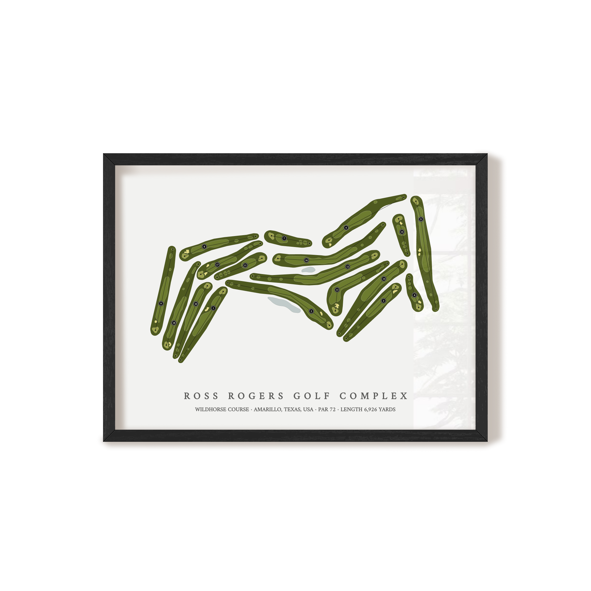Ross Rogers Golf Complex - WildHorse Course | Golf Course Map | Black Frame 