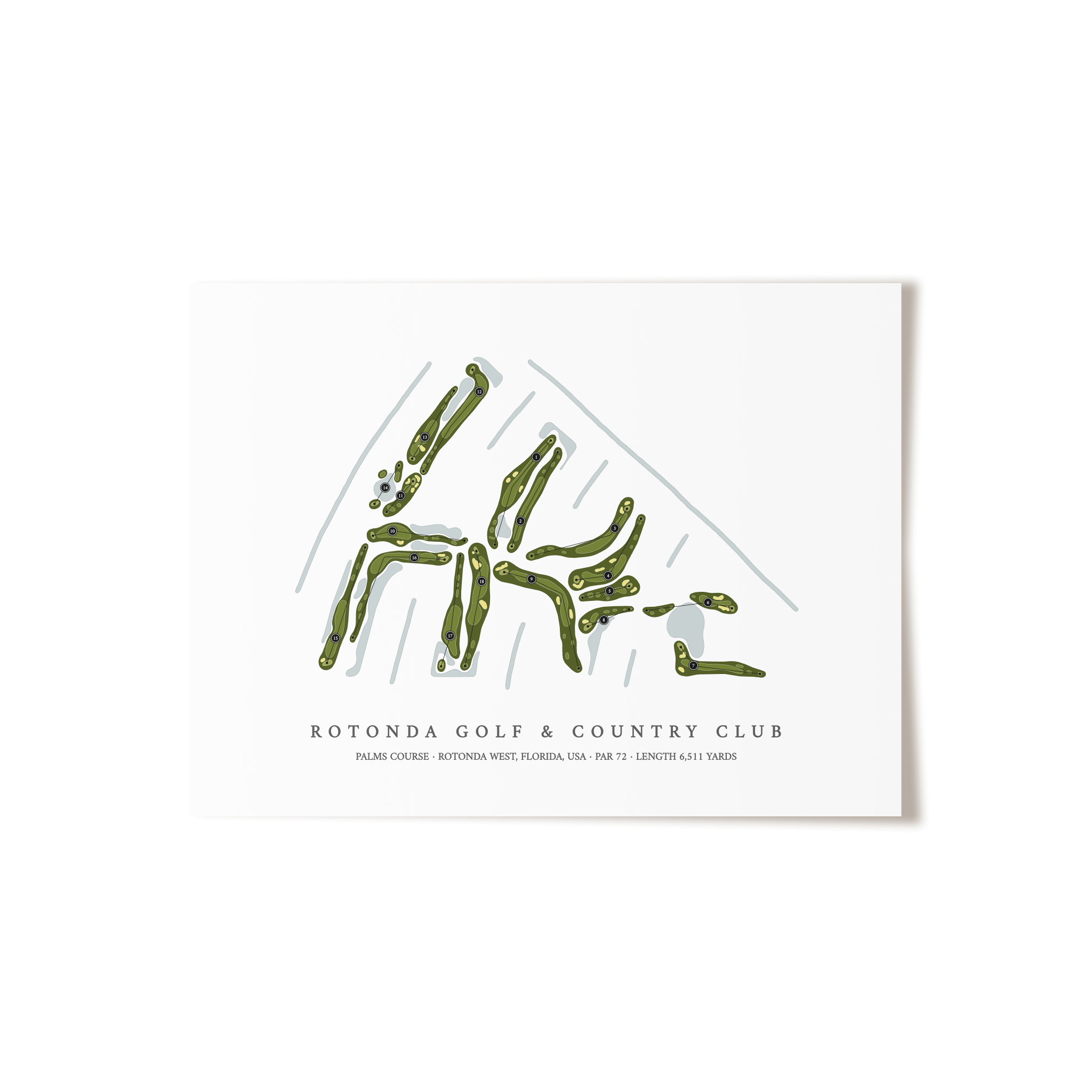 Rotonda Golf & Country Club - Palms Course  | Golf Course Print | Unframed 