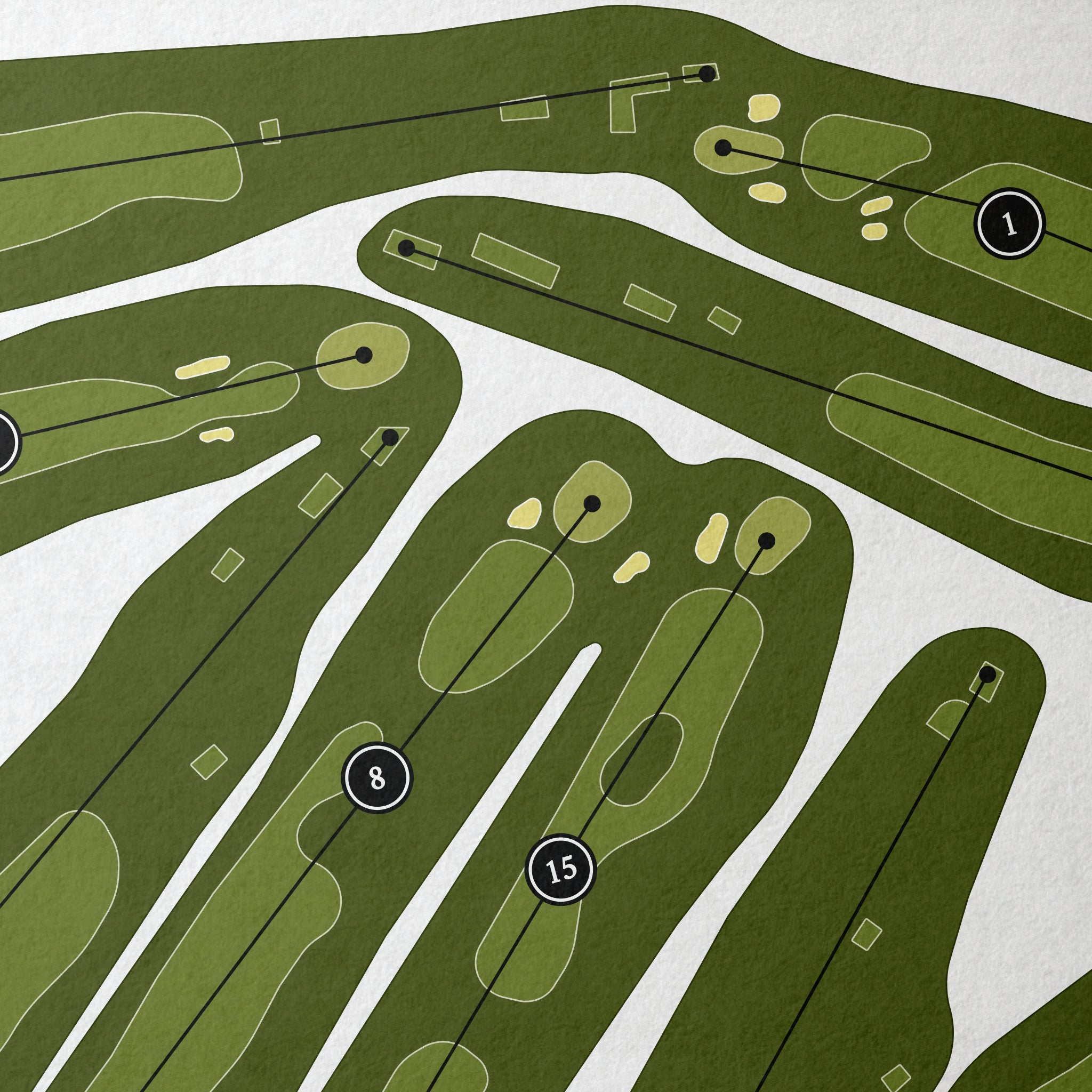 Round Hill Club | Golf Course Print | Close Up 